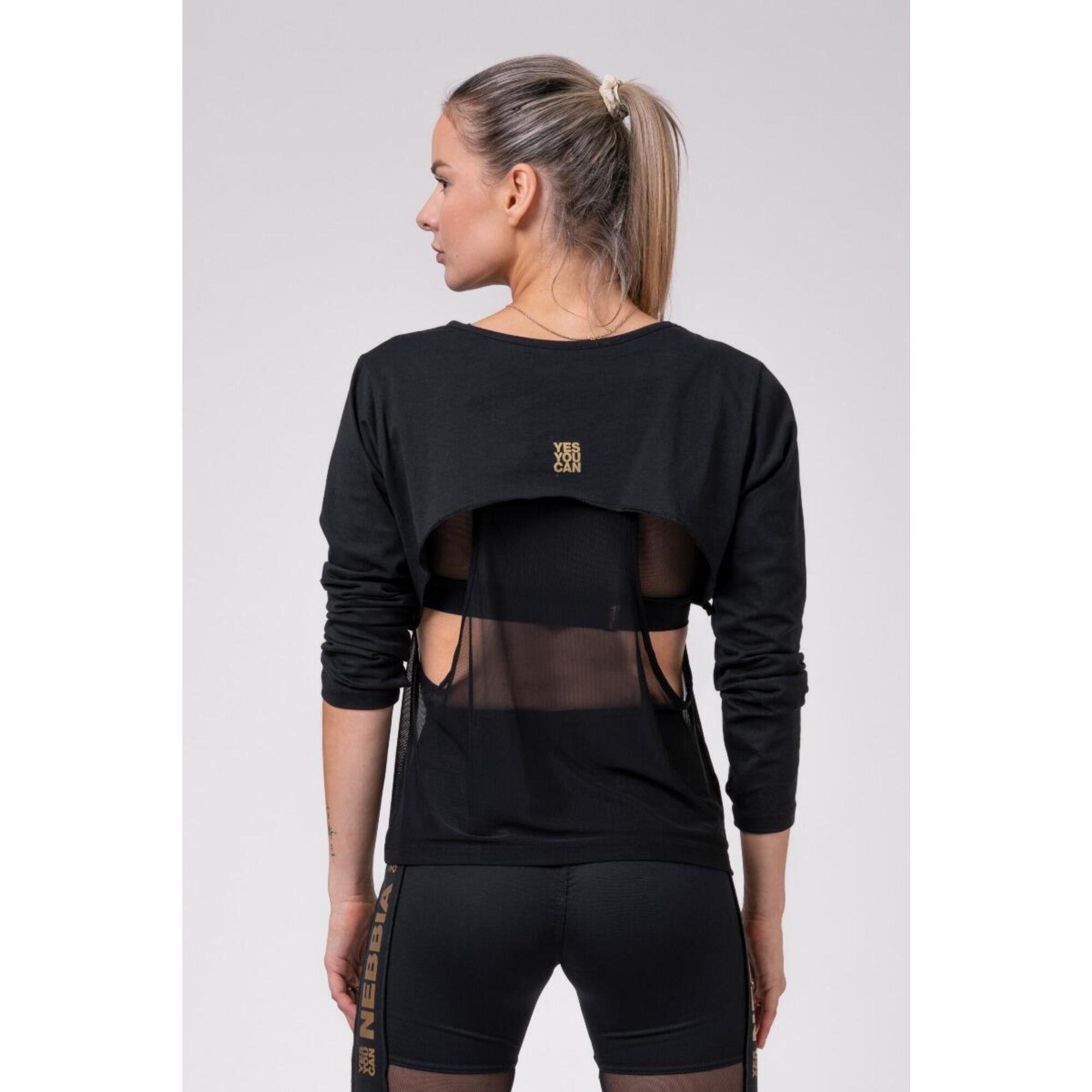 Top fitness damski Nebbia Intense Mesh Czarny