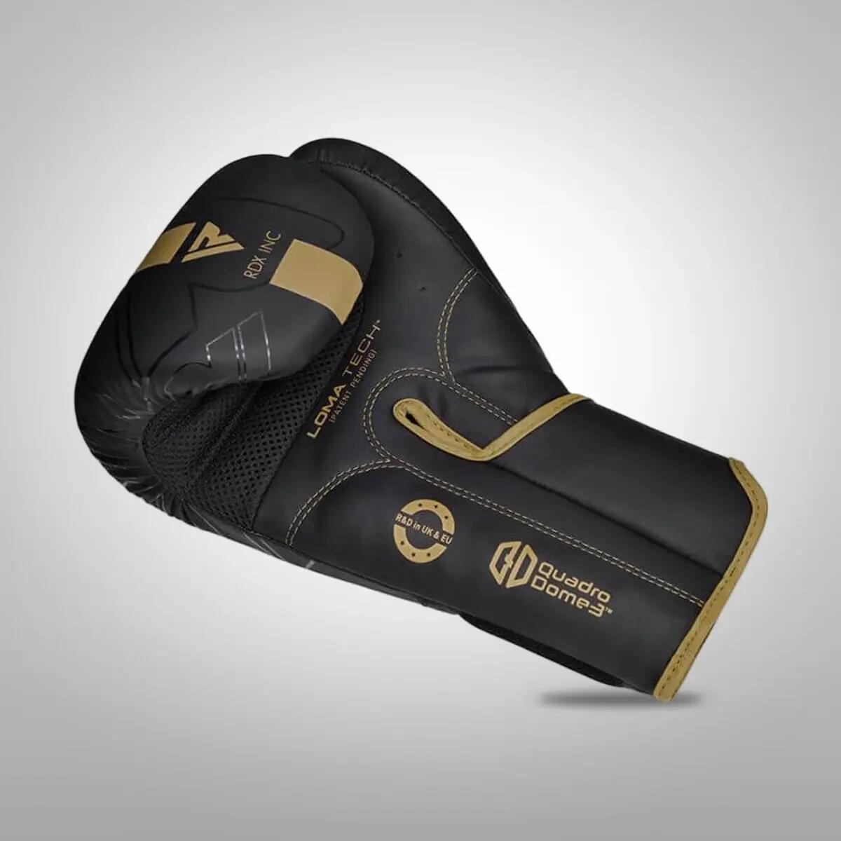 Gants de boxe RDX F6 Enfant – Noir/Or – 6oz 7/8