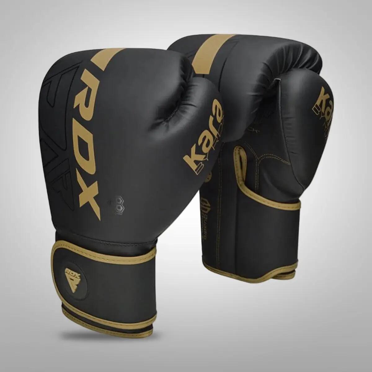 Gants de boxe RDX F6 Enfant – Noir/Or – 6oz 6/8