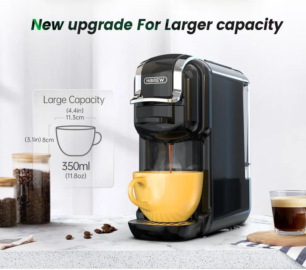HiBREW H2B kapslový kávovar, extrakcia 19 bar, nádrž 0,6 l 6/14