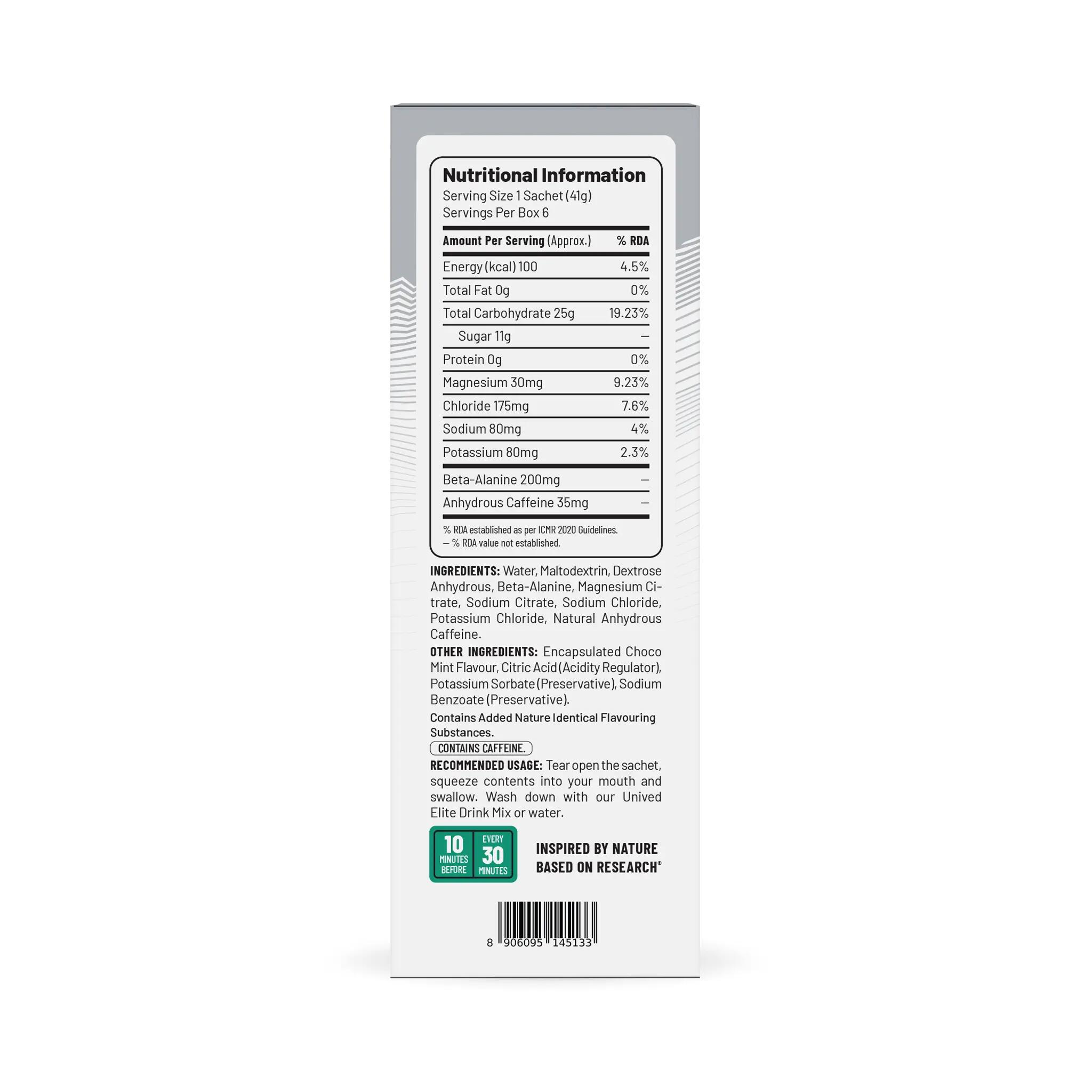 Gel 100 -Dark Chocolate Mint- Box of 6 Sachets -  4