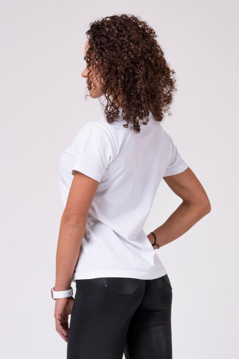 Koszulka fitness damska Nebbia Basic biała 3/5