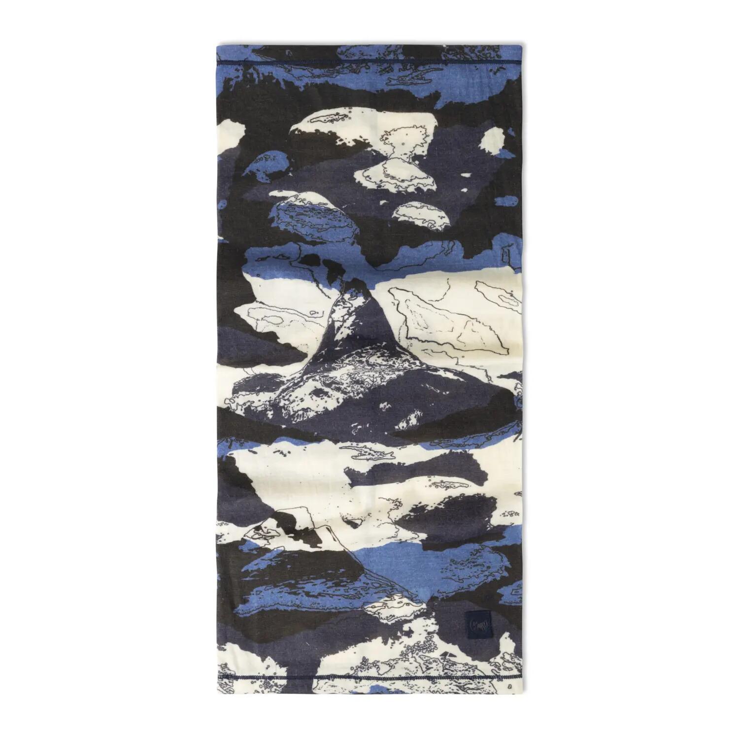 Halswarmer van merinowol, lichtgewicht, met print, Esyr Blue 2/4