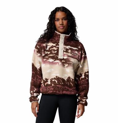 Fleecevesten truien dames - columbia helvetia™ ii printed cropped half snap -