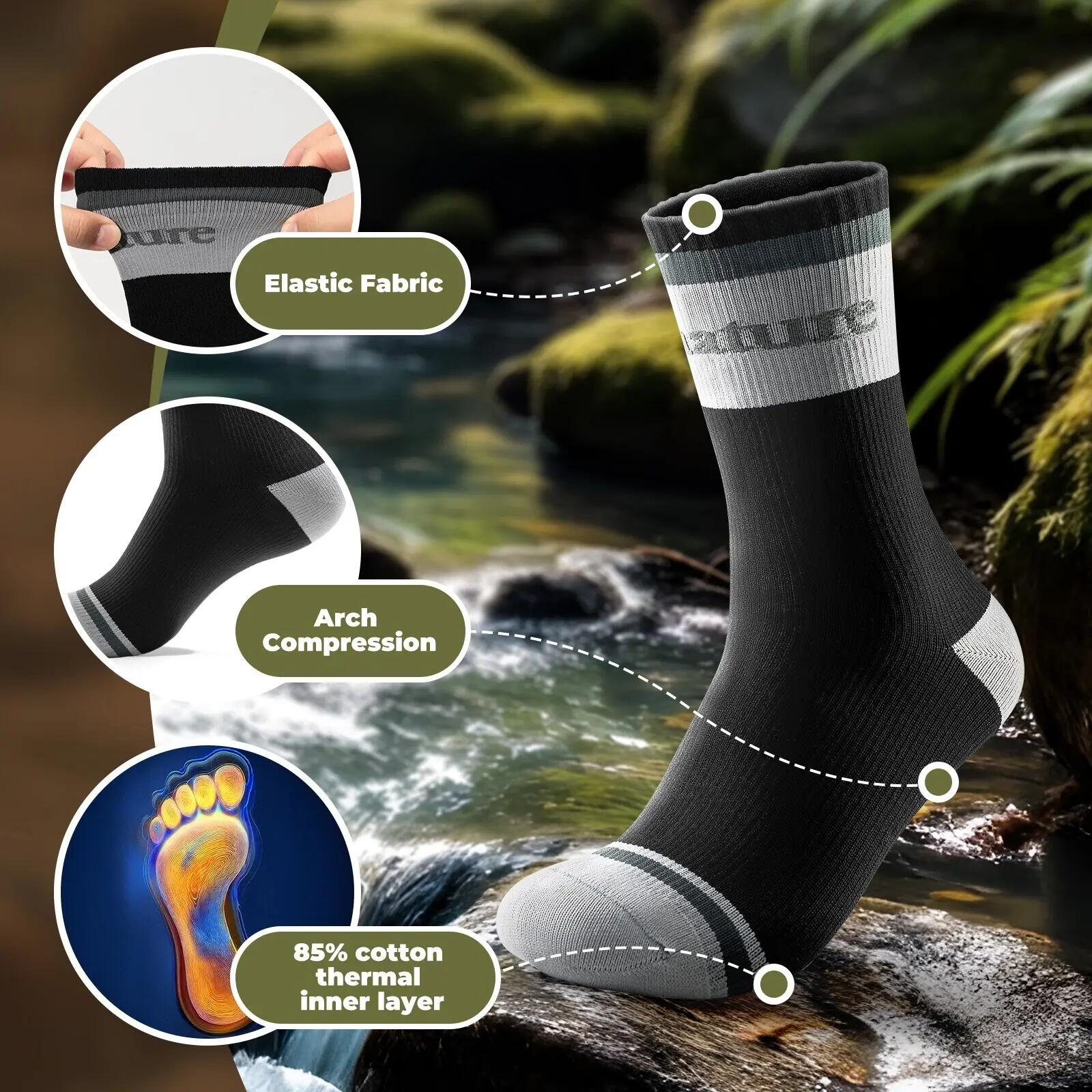 Qunature Wasserdichte Socken für Outdoor-Sport, Ski und Wandern 6/7