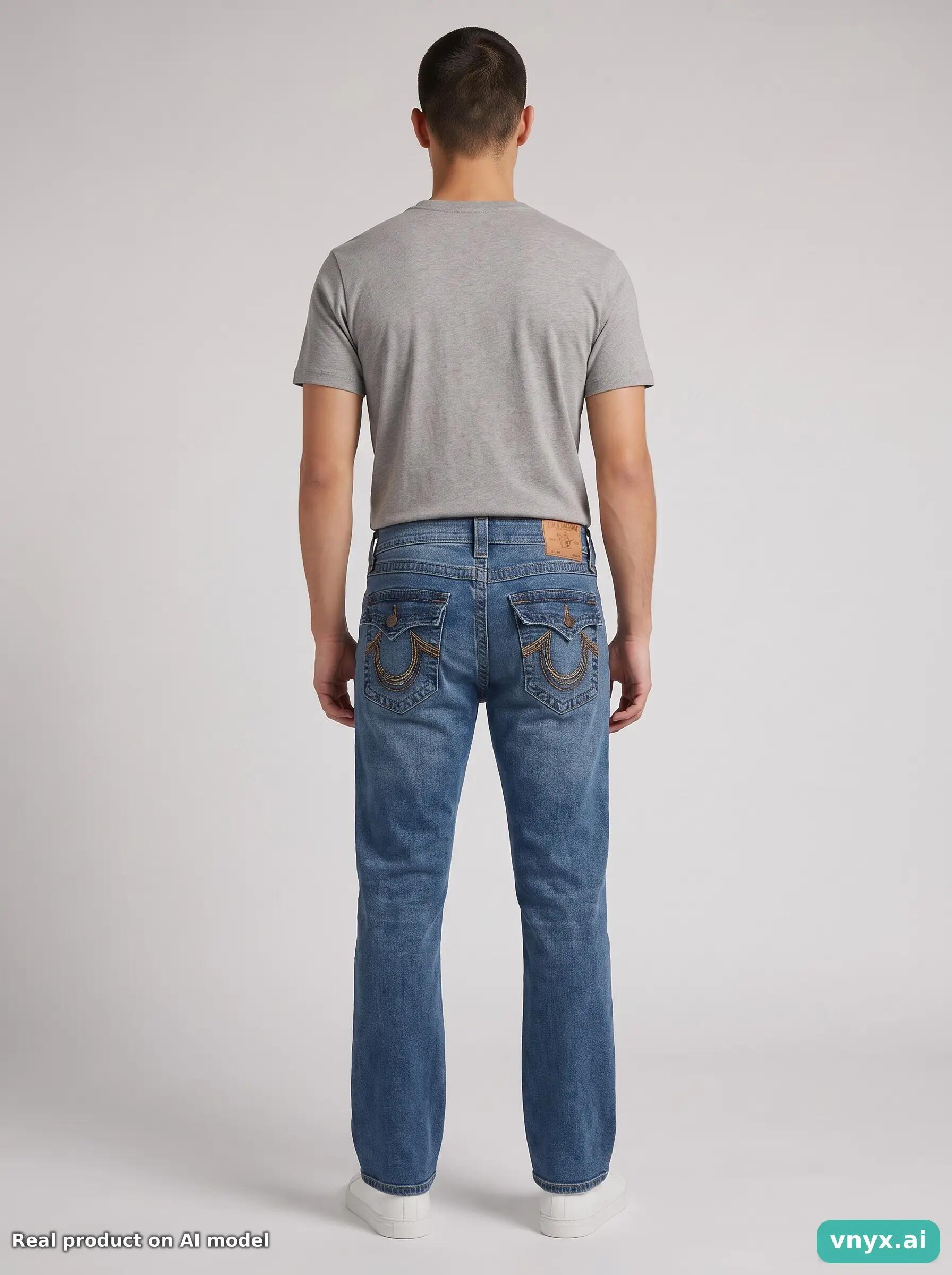 Second Life - Vintage True Religion Dark Blue Jeans Men 30 L24 4/6