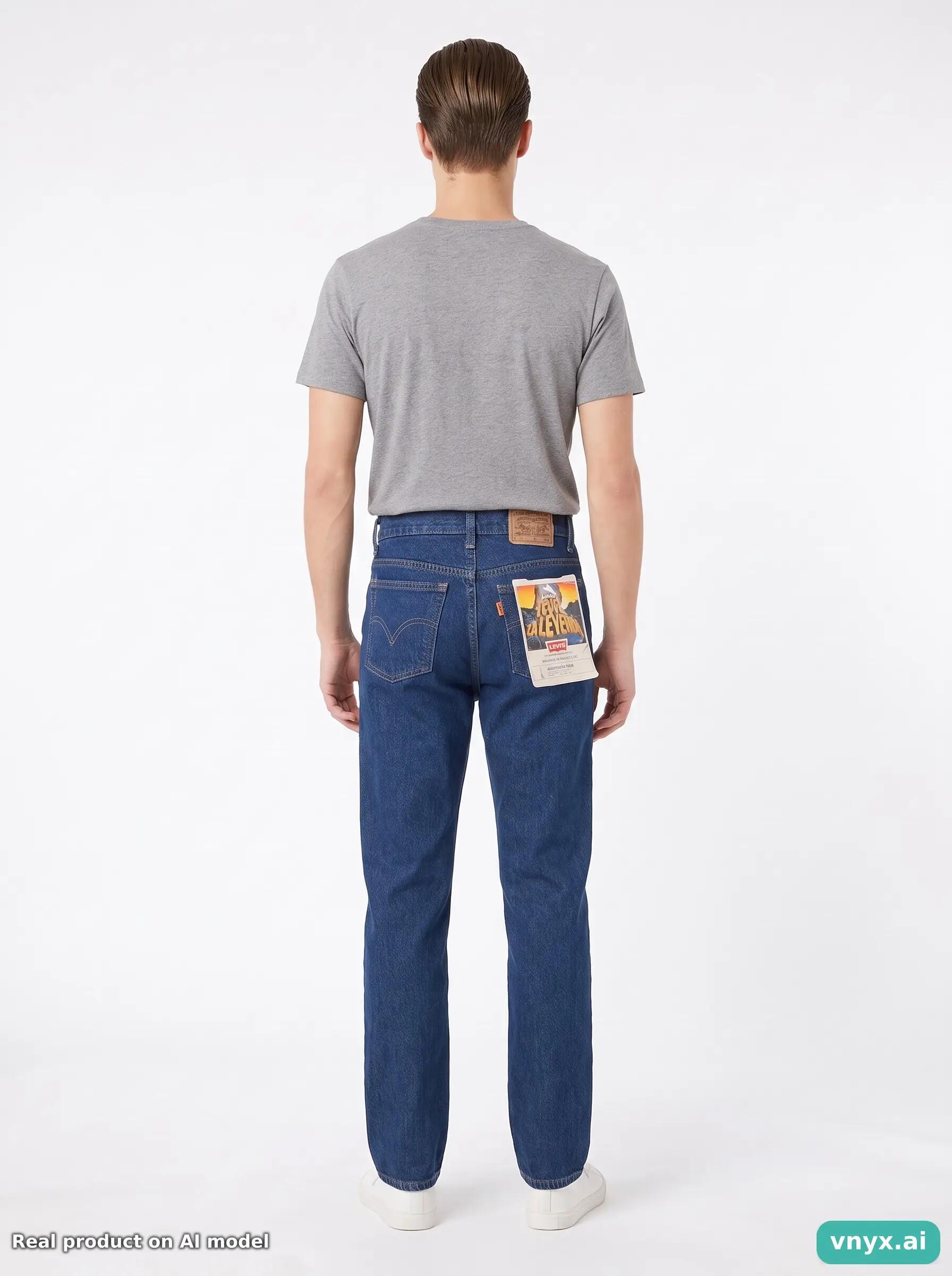 Second Life - Vintage Levi's Dark Blue Jeans Men 26 L34 4/6