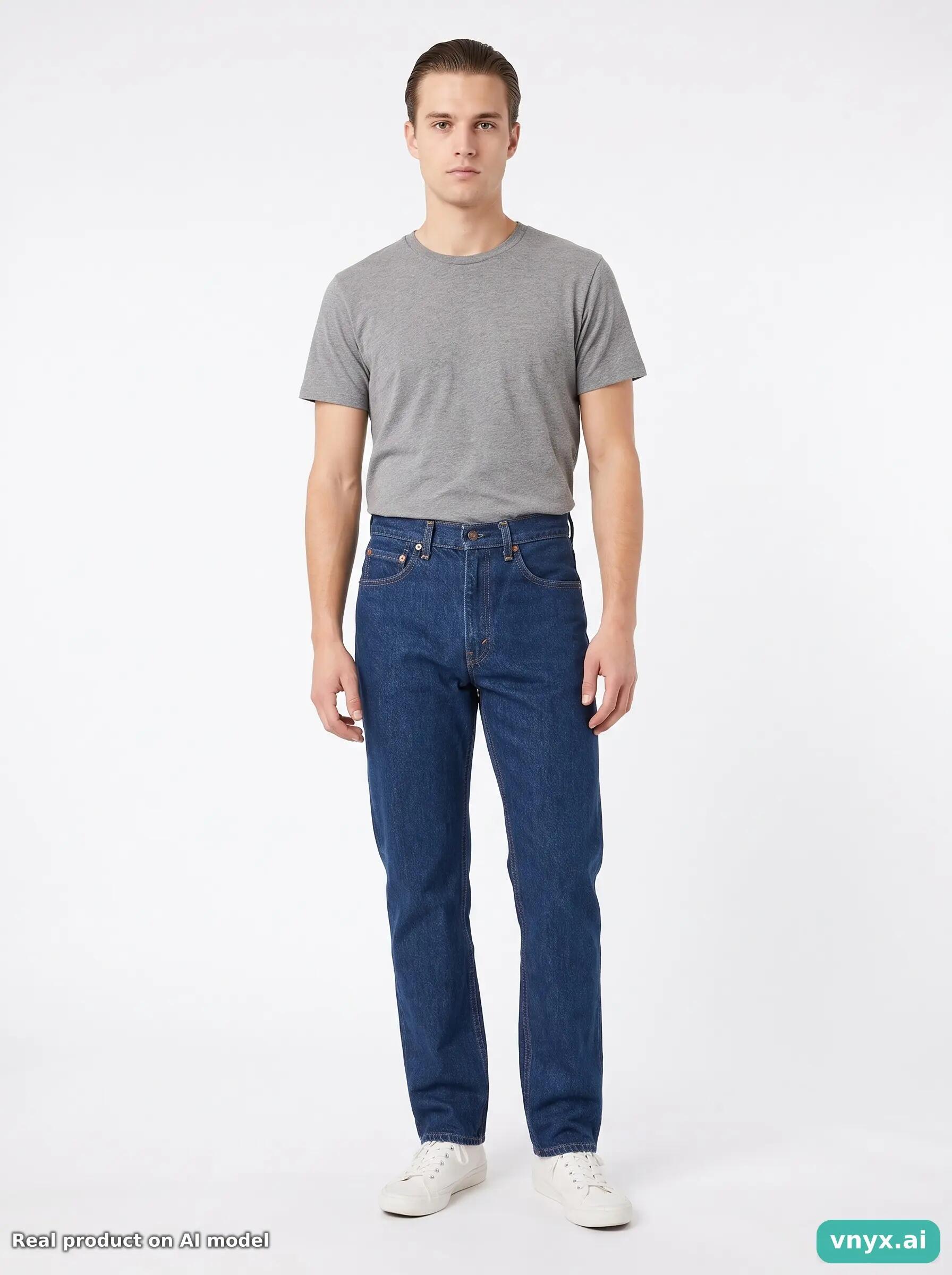 Second Life - Vintage Levi's Dark Blue Jeans Men 26 L34 3/6