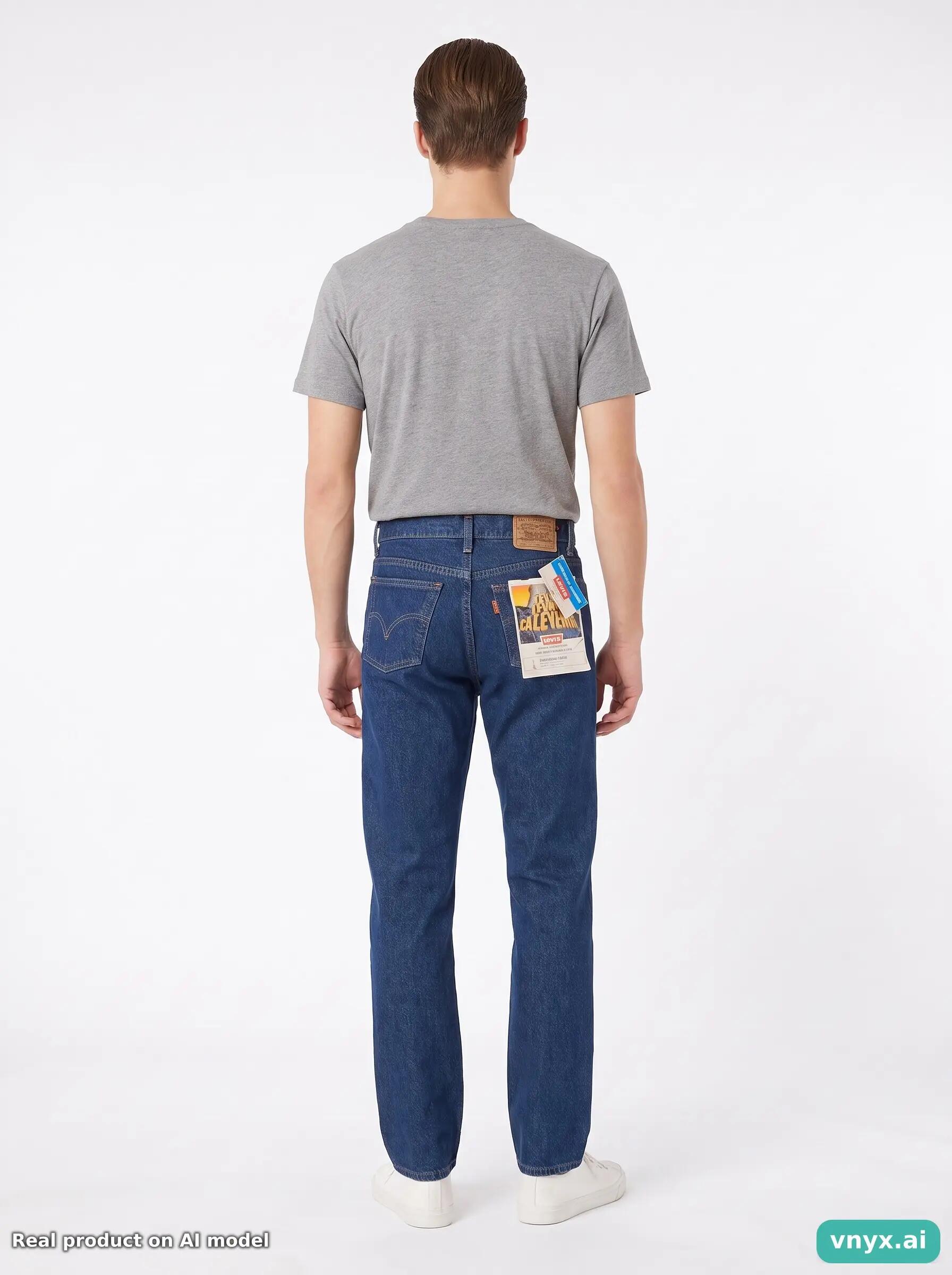 Second Life - Vintage Levi's Dark Blue Jeans Men 26 L34 2/6