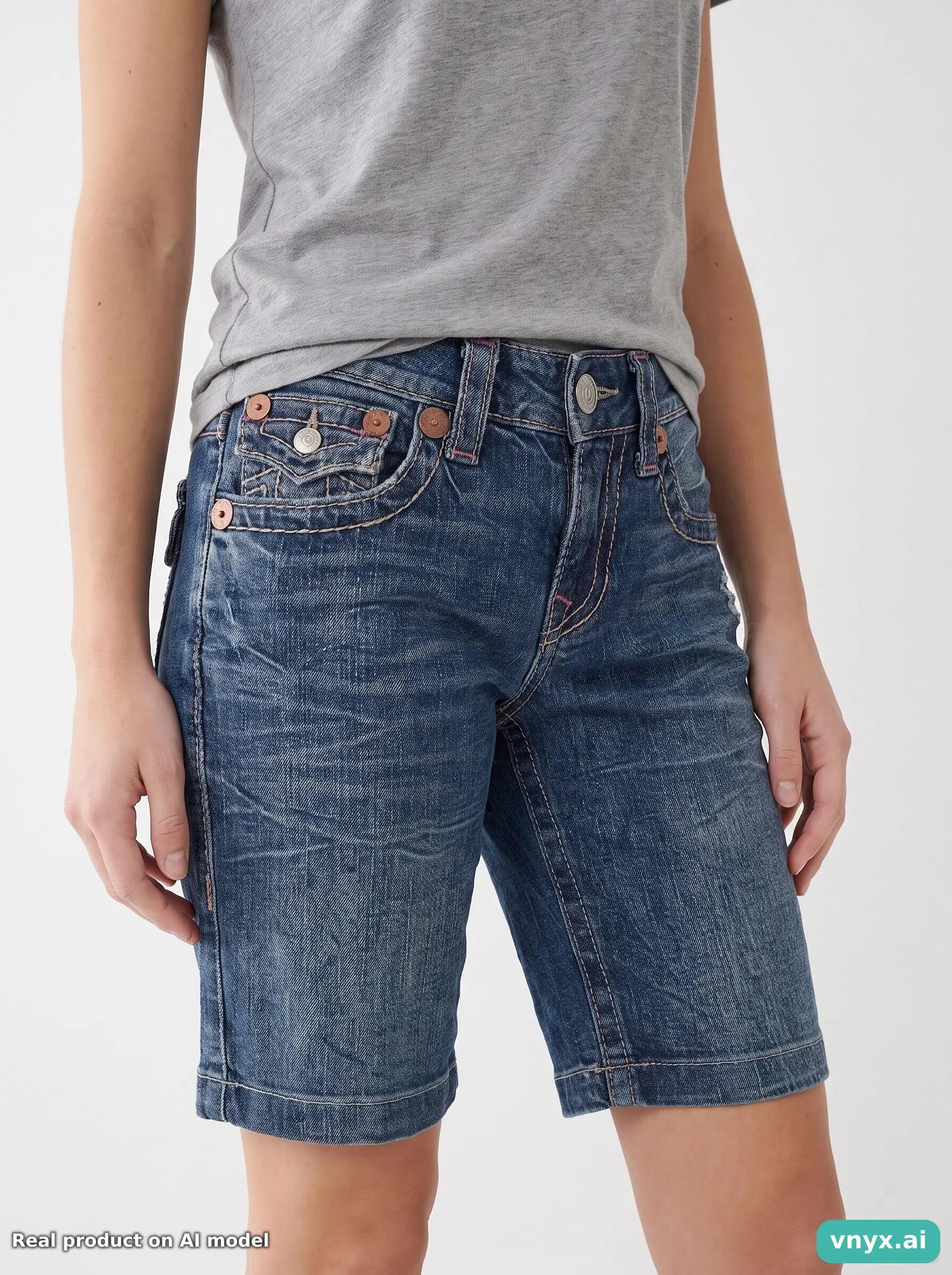 Second Life - Vintage True Religion Mid-Blue Shorts Trousers Women 28 5/6