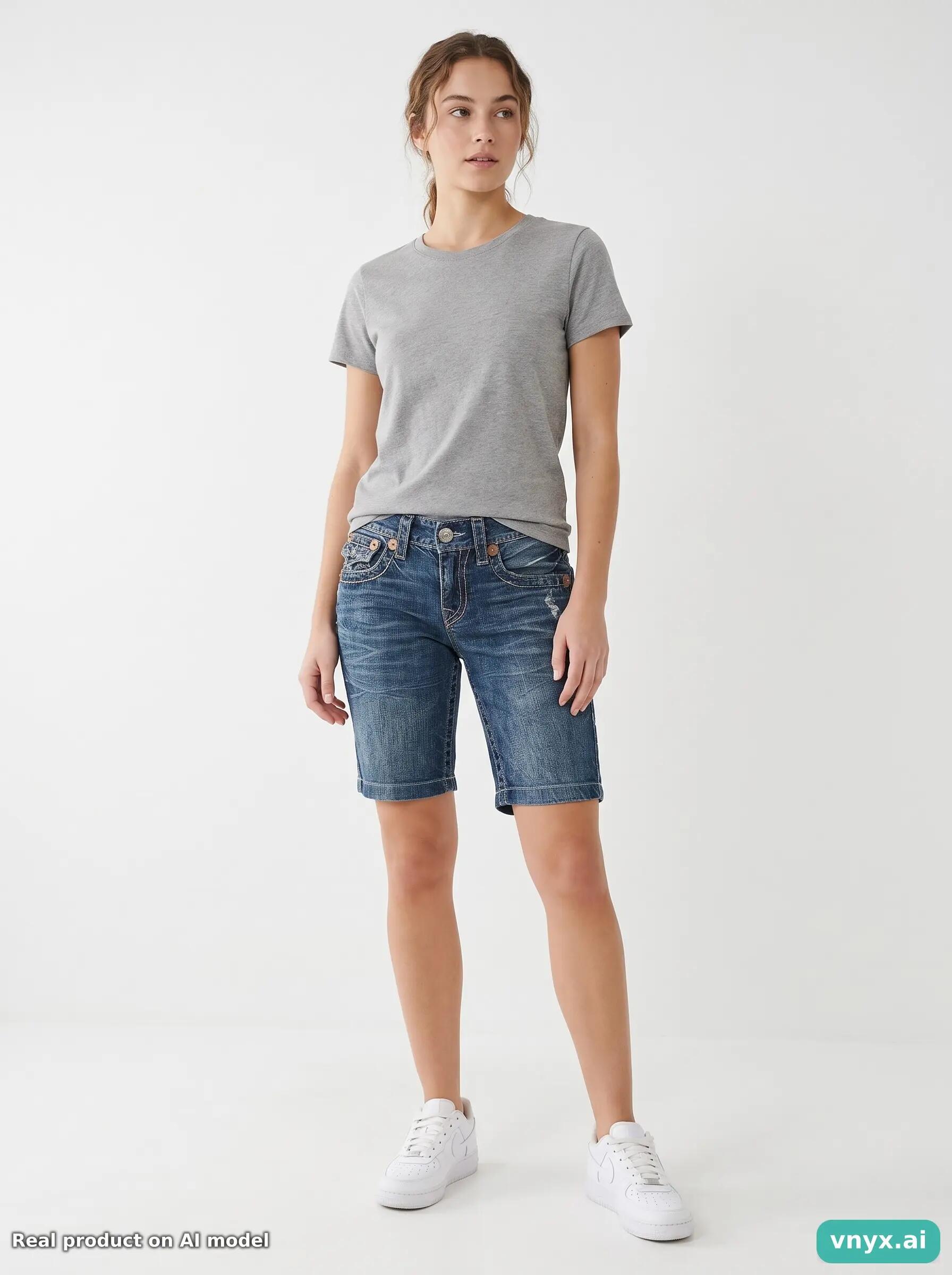 Second Life - Vintage True Religion Mid-Blue Shorts Trousers Women 28 3/6