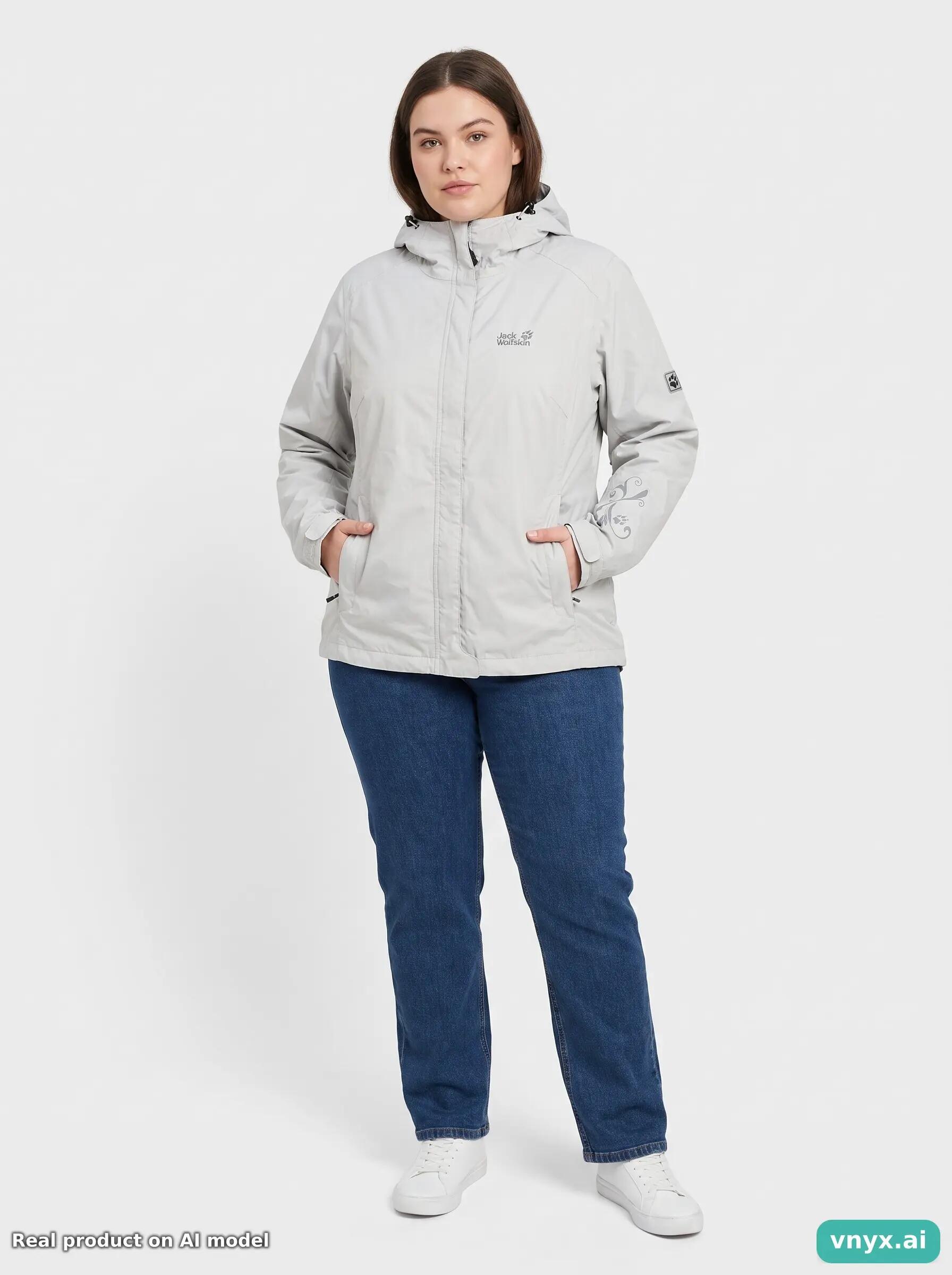 Second Life - Vintage Jack Wolfskin Pale White Outdoor Jacket Women XL 3/6