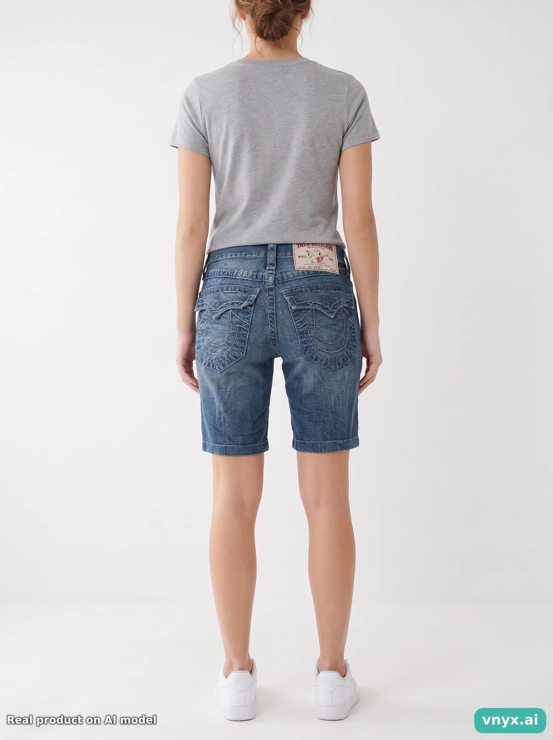 Second Life - Vintage True Religion Mid-Blue Shorts Trousers Women 28 2/6