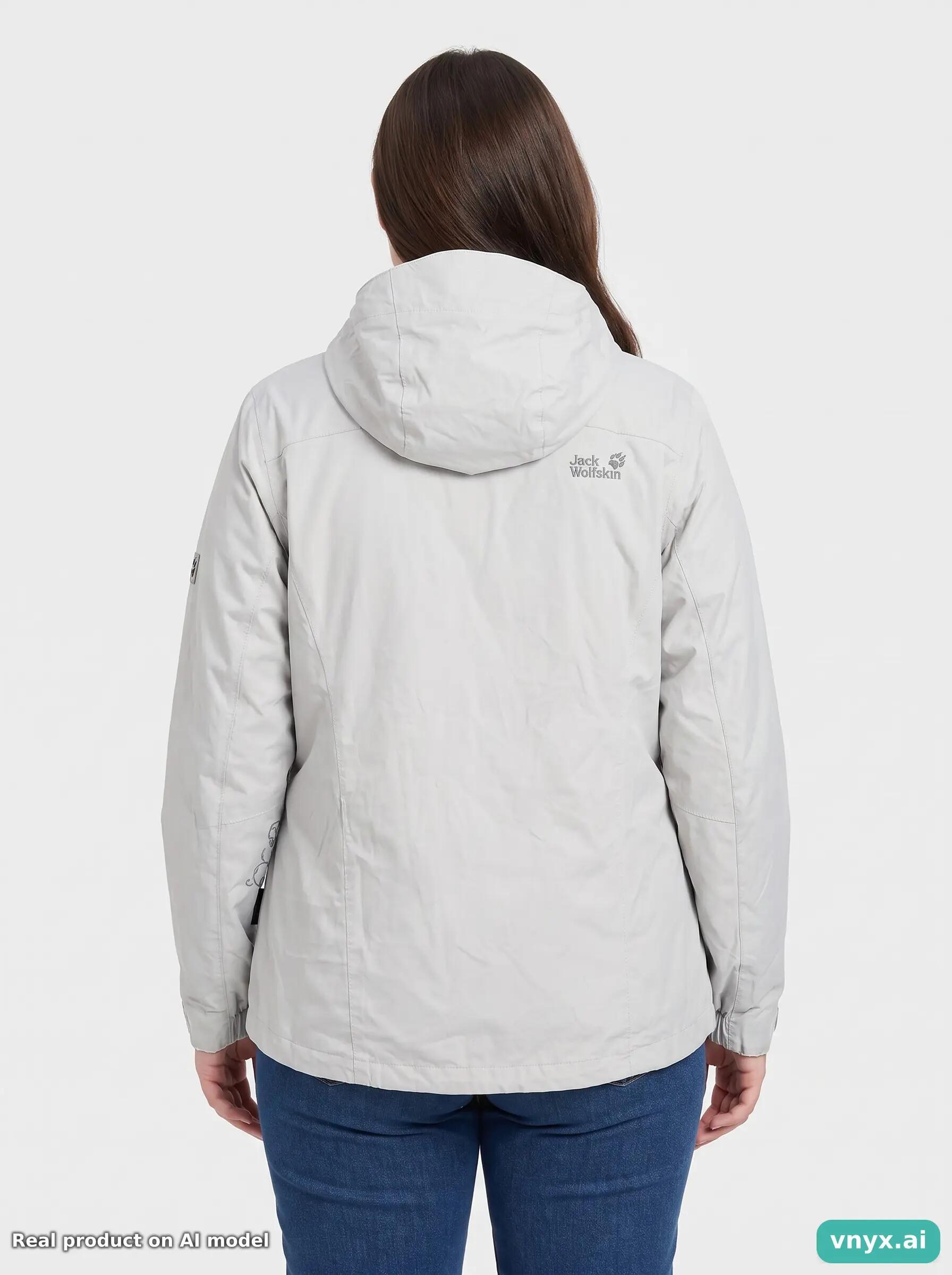 Second Life - Vintage Jack Wolfskin Pale White Outdoor Jacket Women XL 2/6