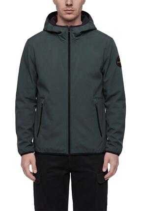 Veste sport homme à capuche, Alther Shell, vert sauge