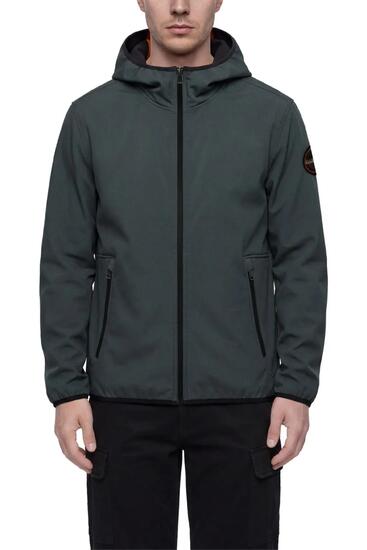 Veste sport homme à capuche, Alther Shell, vert sauge