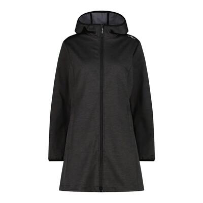 Dames softshell parka met capuchon gemêleerd cmp