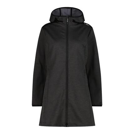 Dames softshell parka met capuchon gemêleerd CMP