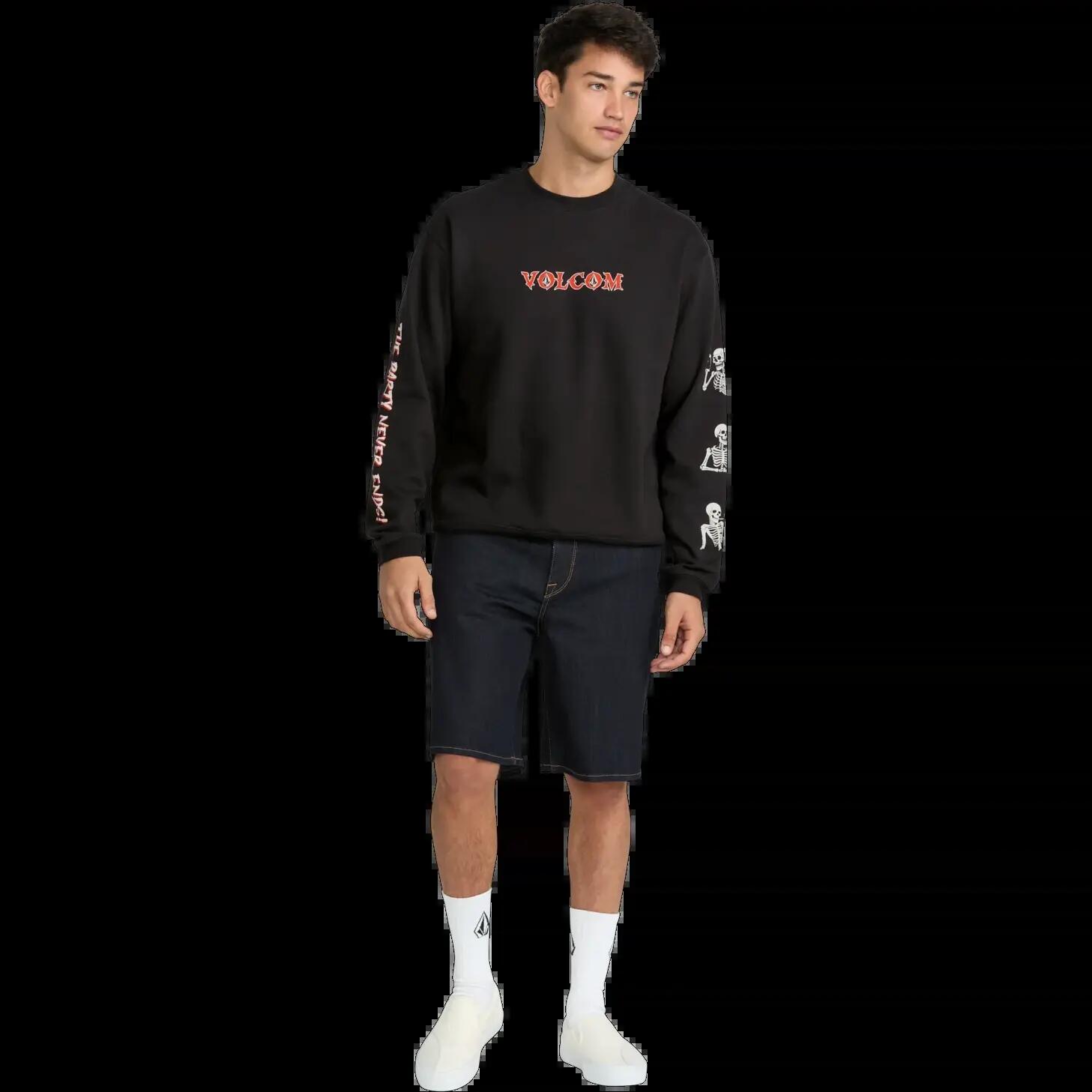 Sweatshirt Volcom NEVER ENDS CREW Preto 6/8
