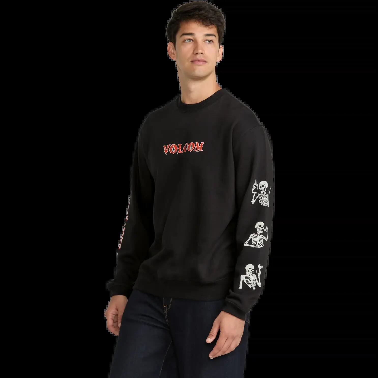 Sweatshirt Volcom NEVER ENDS CREW Preto 3/8
