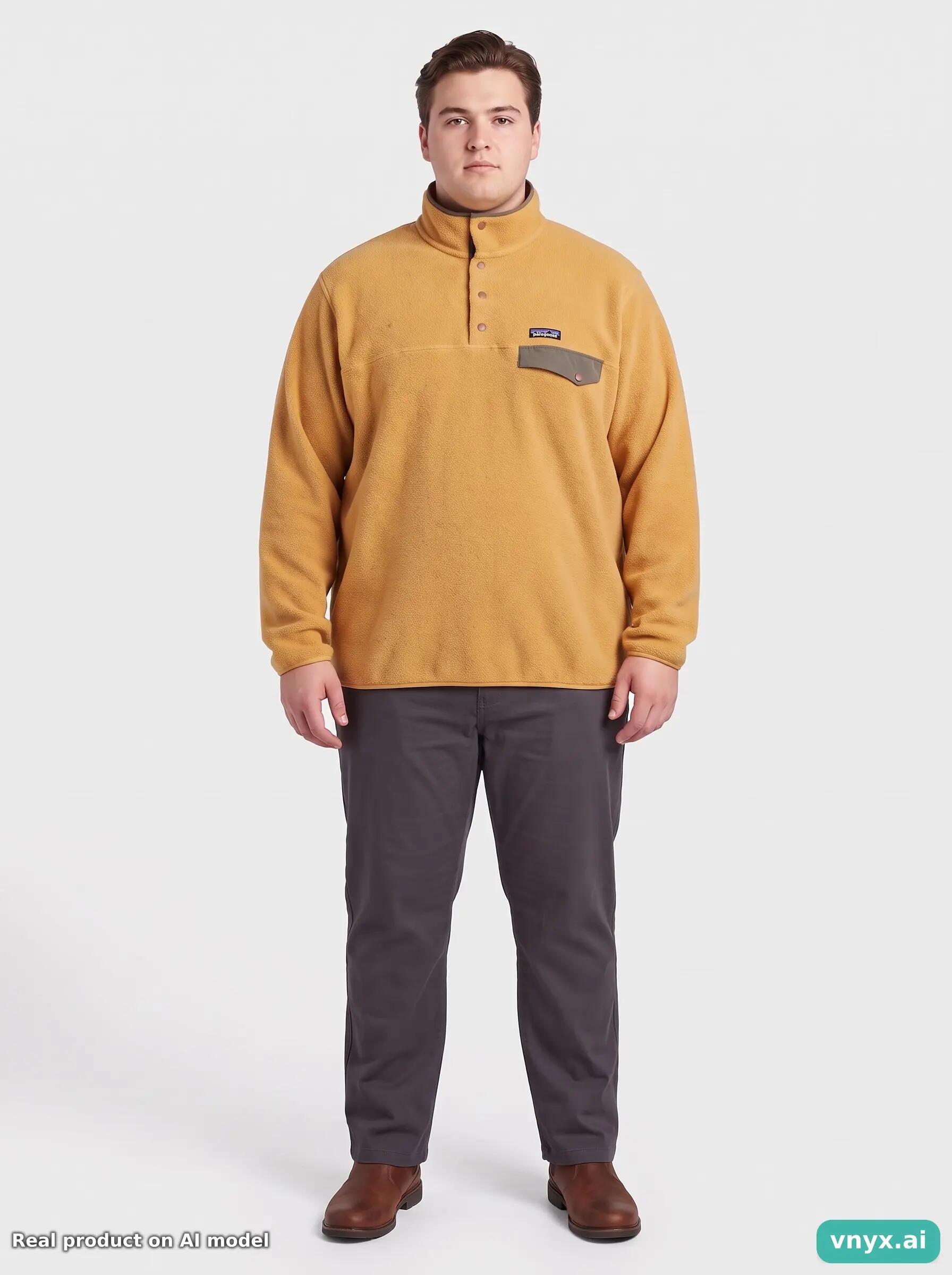 Second Life - Vintage Patagonia Bold Yellow Fleece Pullover Men XXL 6/6