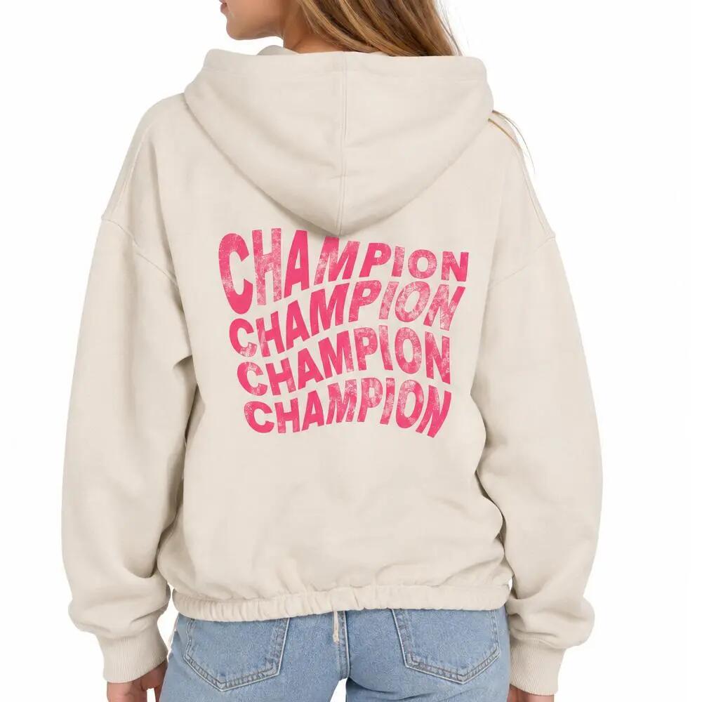Sudadera Champion con Capucha Beige/Rosa para Niña 3/3