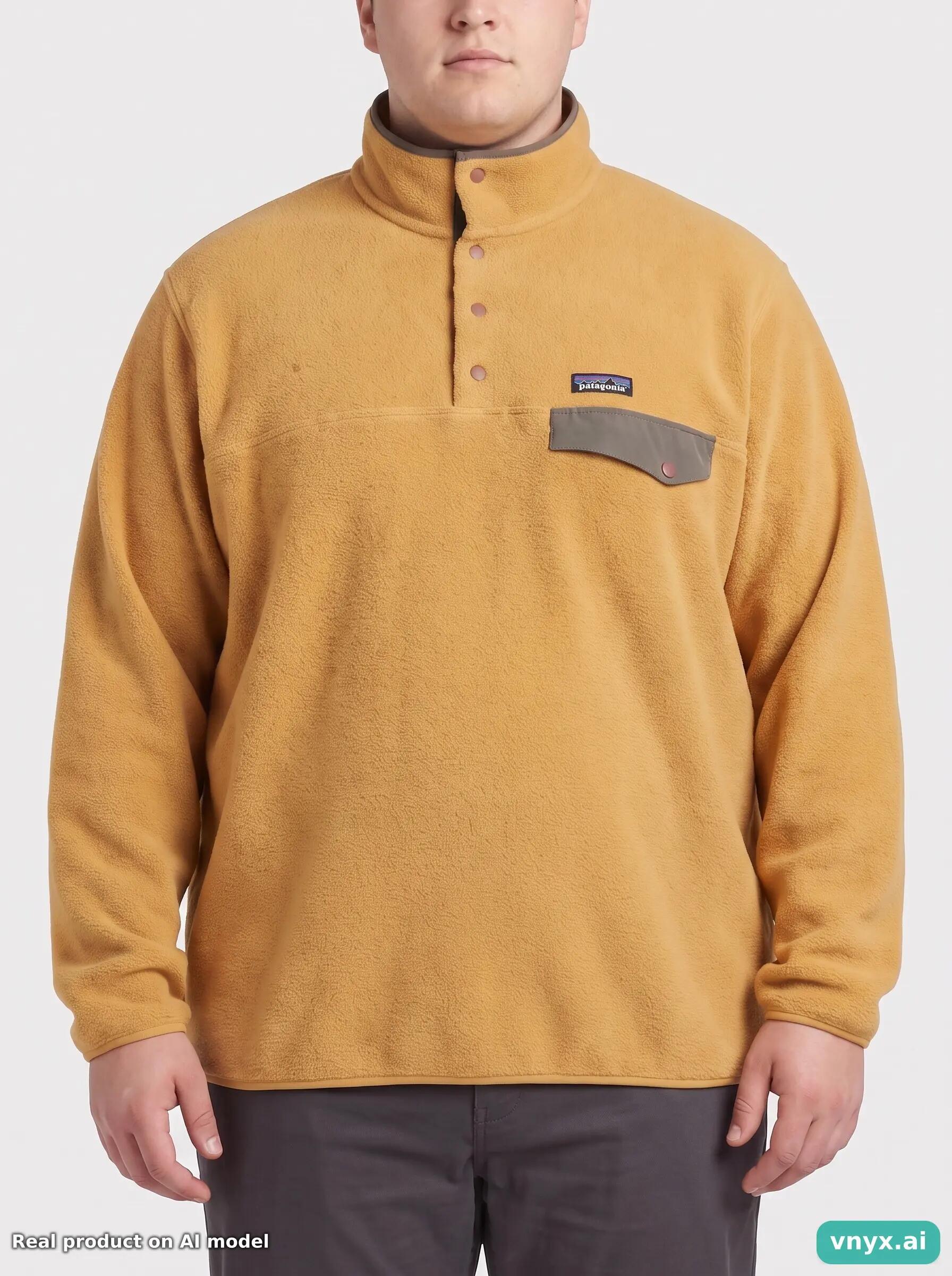 Second Life - Vintage Patagonia Bold Yellow Fleece Pullover Men XXL 5/6