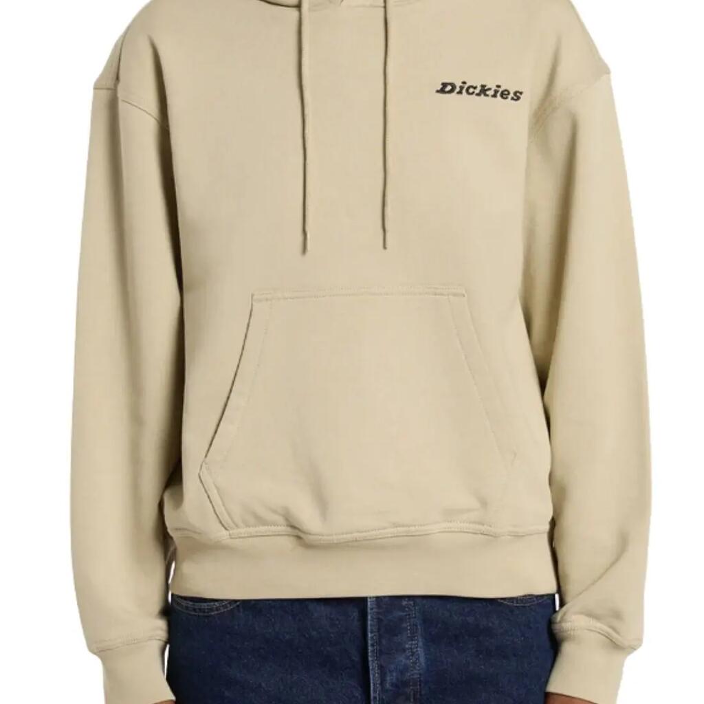 Dámska mikina DICKIES Loretto voľného strihu z pieskovo béžovej bavlny