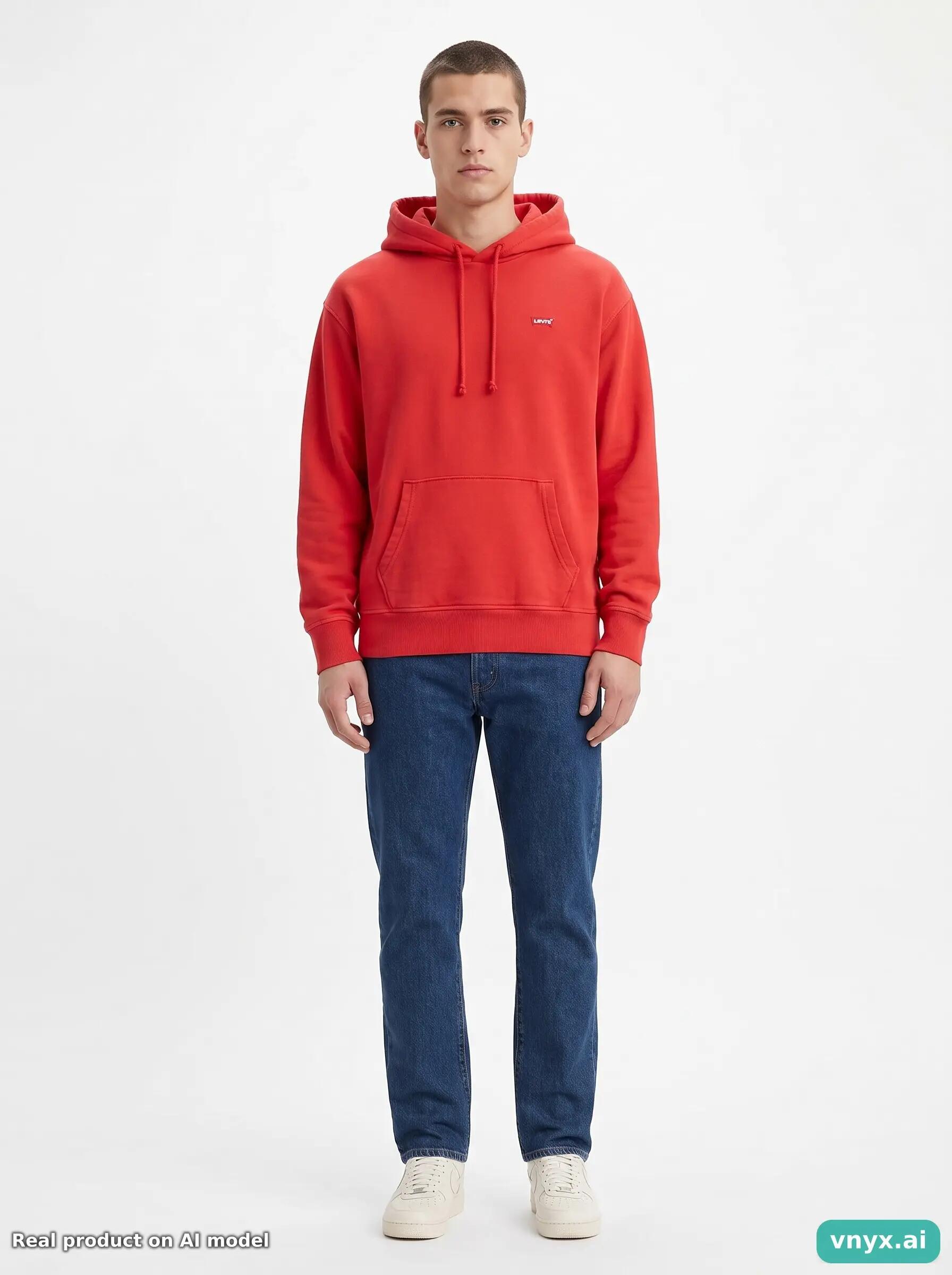 Second Life - Vintage Levi's Red Hoodie Men S 6/6