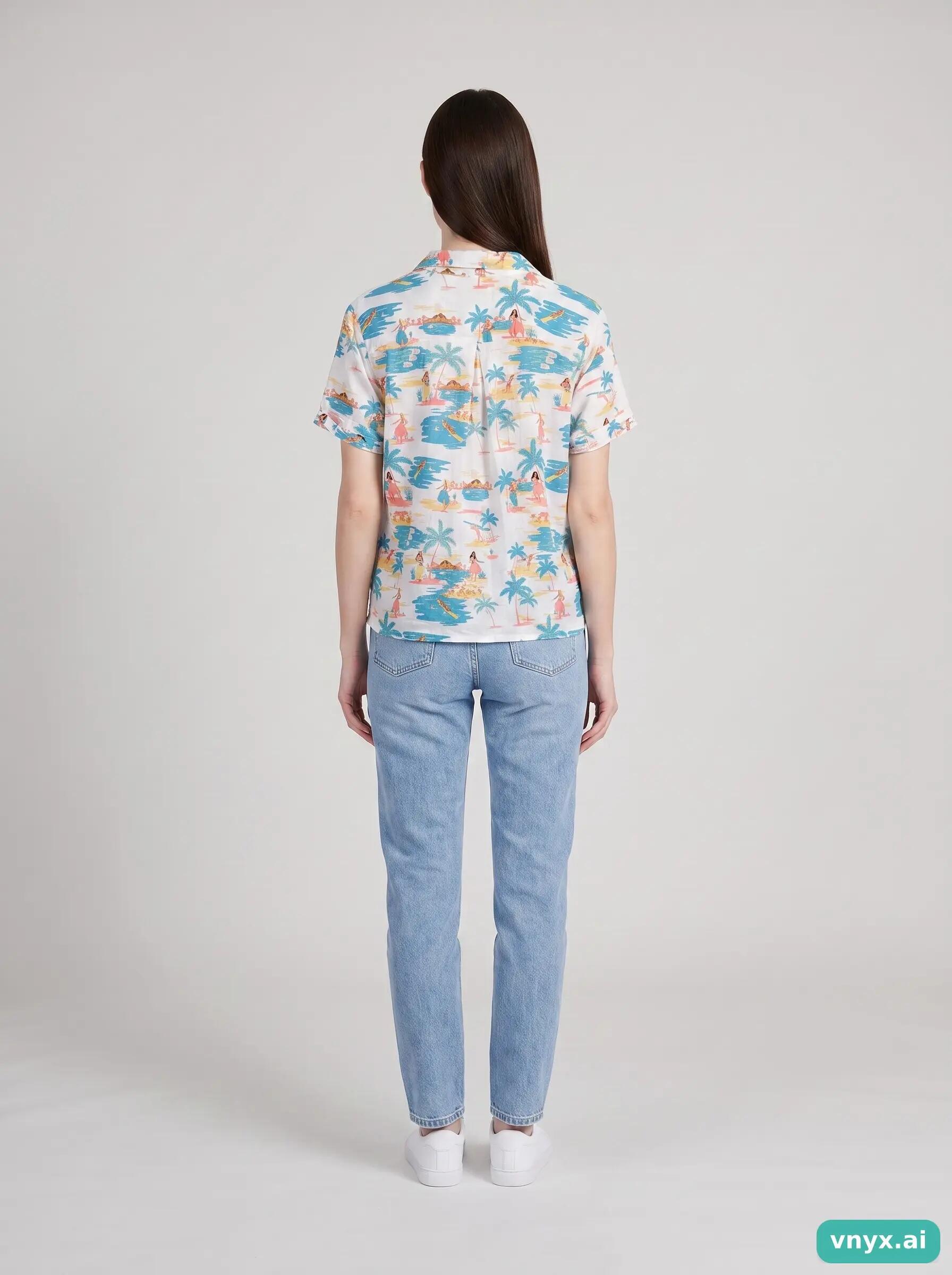 Second Life - Vintage Roxy Light White Print Shirt Blouse Women S 3/6