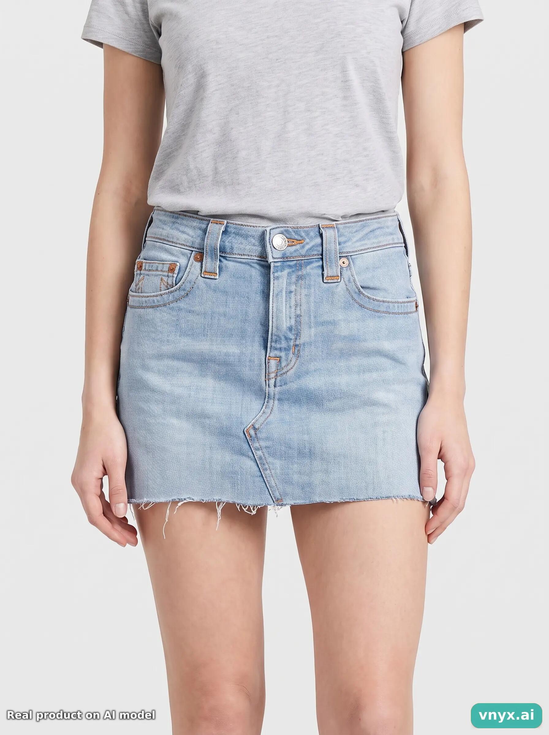 Second Life - Vintage True Religion Blue Denim Skirt Women W30 6/6