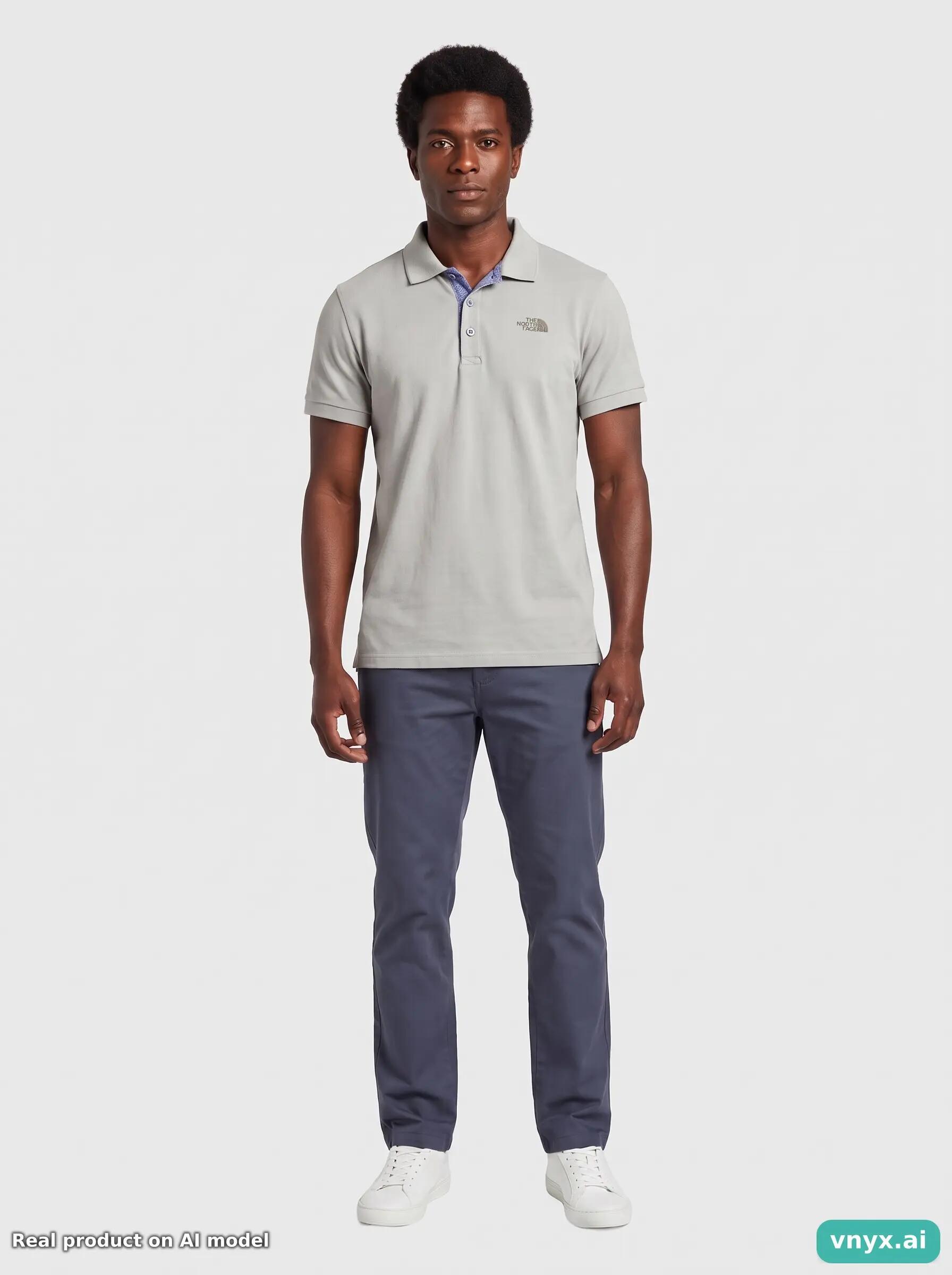 Second Life - Vintage The North Face Grey Polo Shirt Men M 6/6