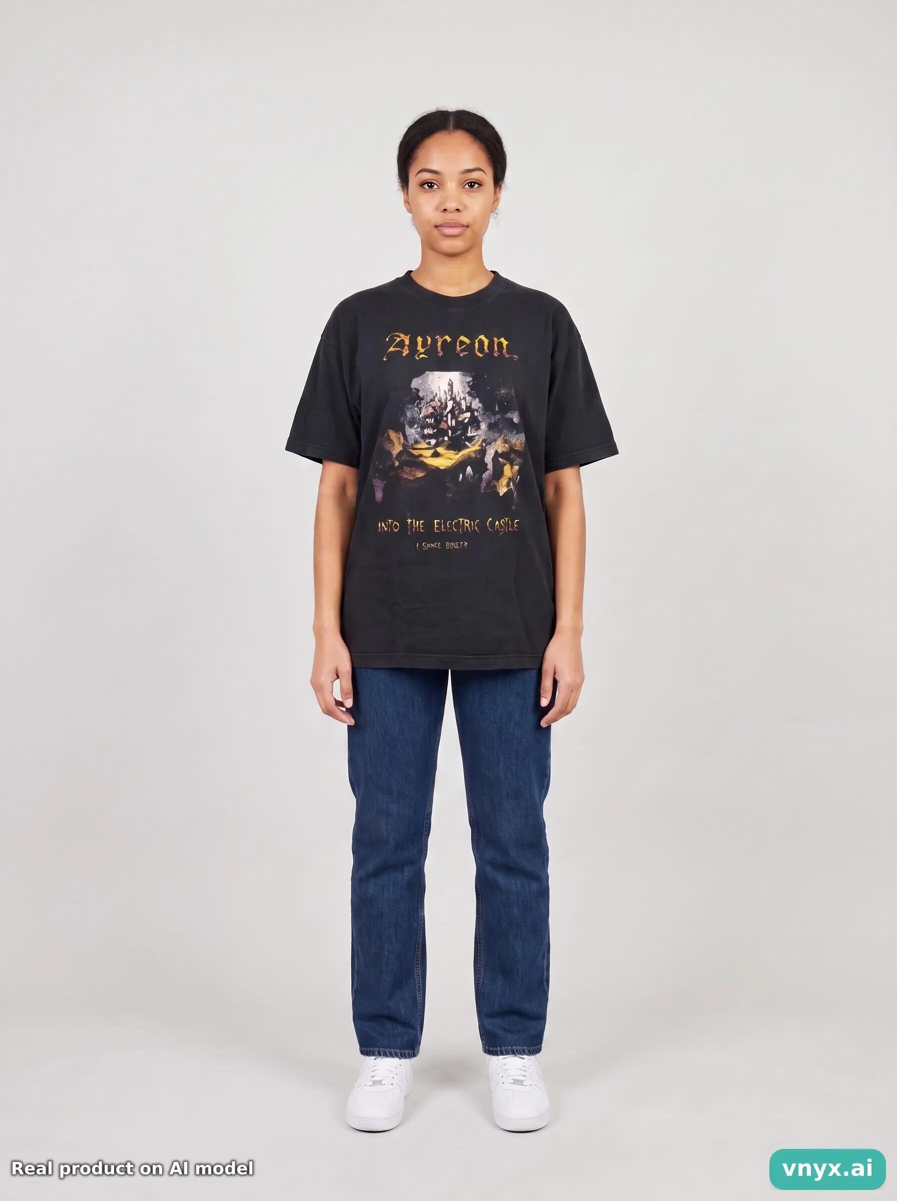 Second Life - Vintage Fruit of the Loom Black T-Shirt in size L 5/6