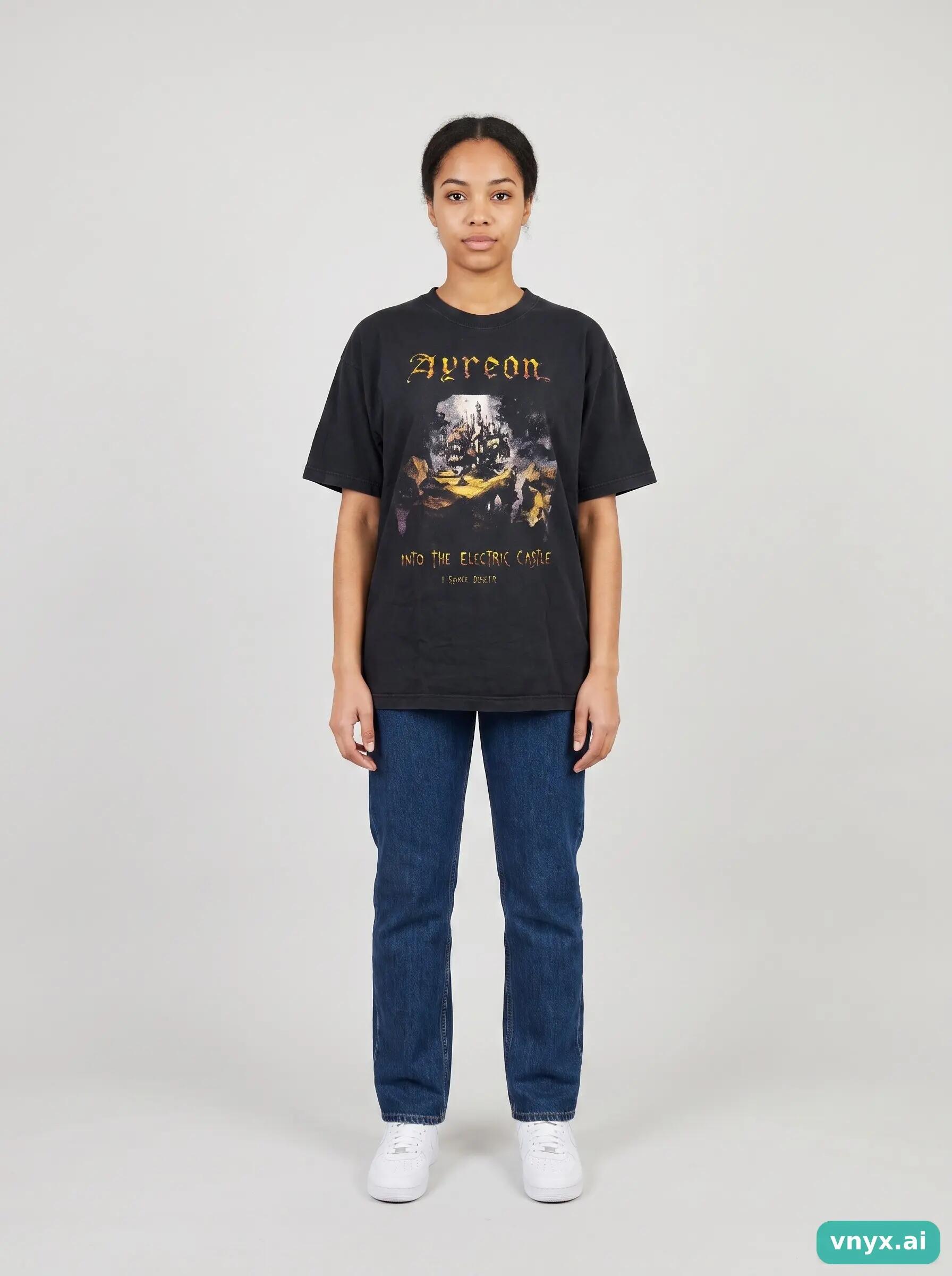 Second Life - Vintage Fruit of the Loom Black T-Shirt in size L 3/6
