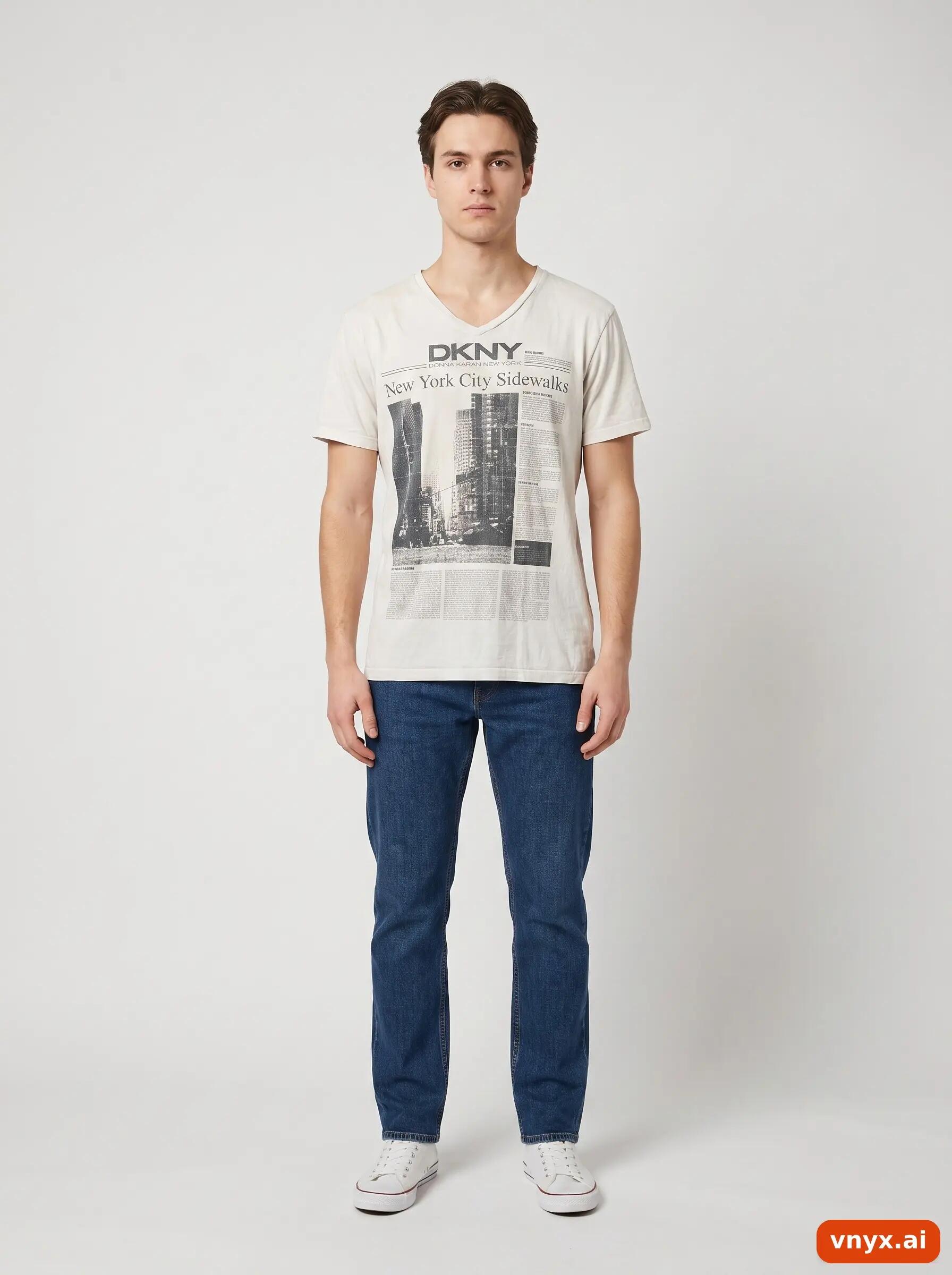 Second Life - Vintage DKNY White T-Shirt Men L 3/6
