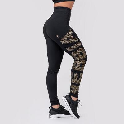 Leggings da allenamento da donna NEBBIA Gold Print