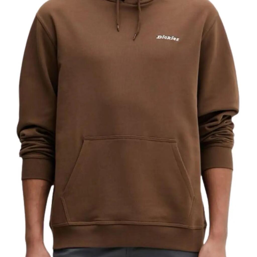 Pánska mikina s kapucňou DICKIES Loretto, 100 % bavlna, voľný strih, hnedá