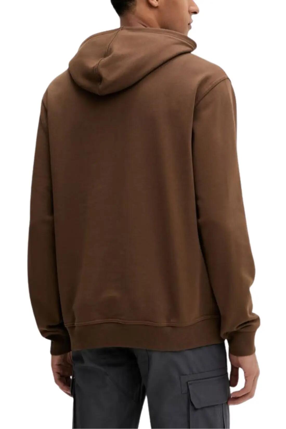 Felpa - sportswear - uomo - cotone - Loretto - marrone 2/3