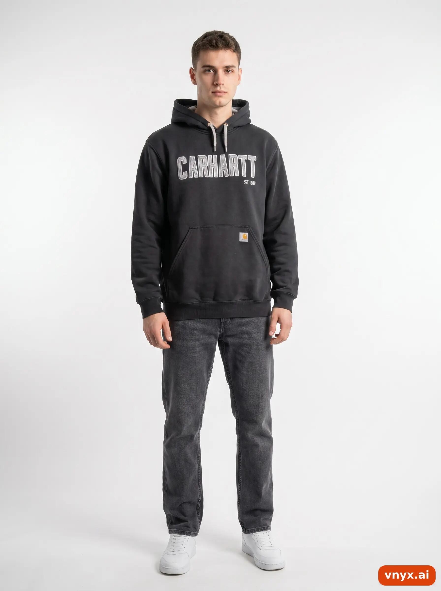 Second Life - Vintage Carhartt Grey Hoodie Men M 3/6