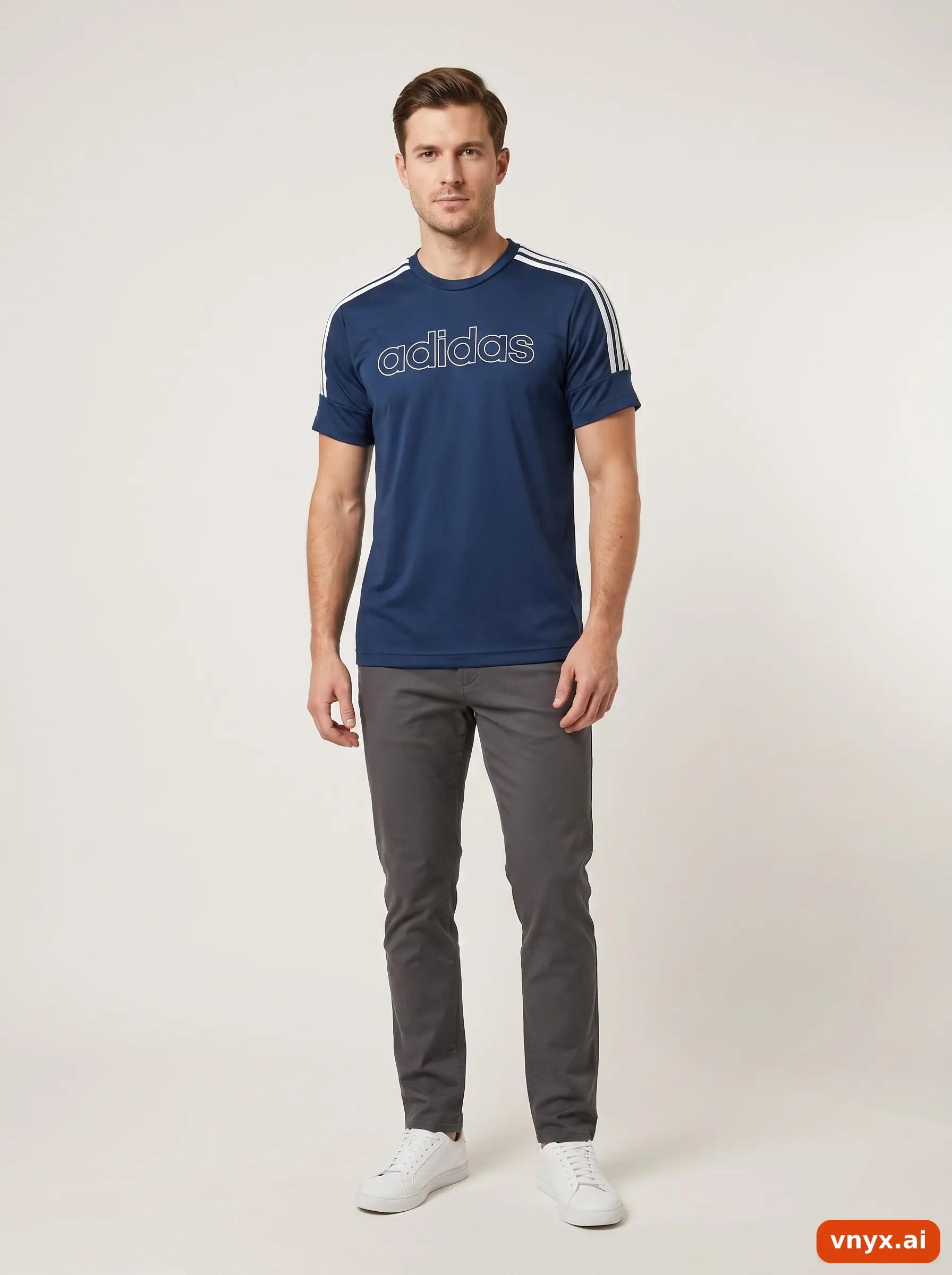 Second Life - Adidas Youth Dark blue Climalite T-Shirt Size M (11-12Y) 3/6