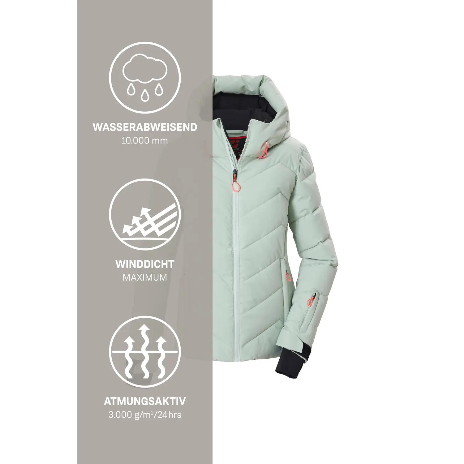Damen Ski-Steppjacke Steppjacke mit Kapuze 6/7