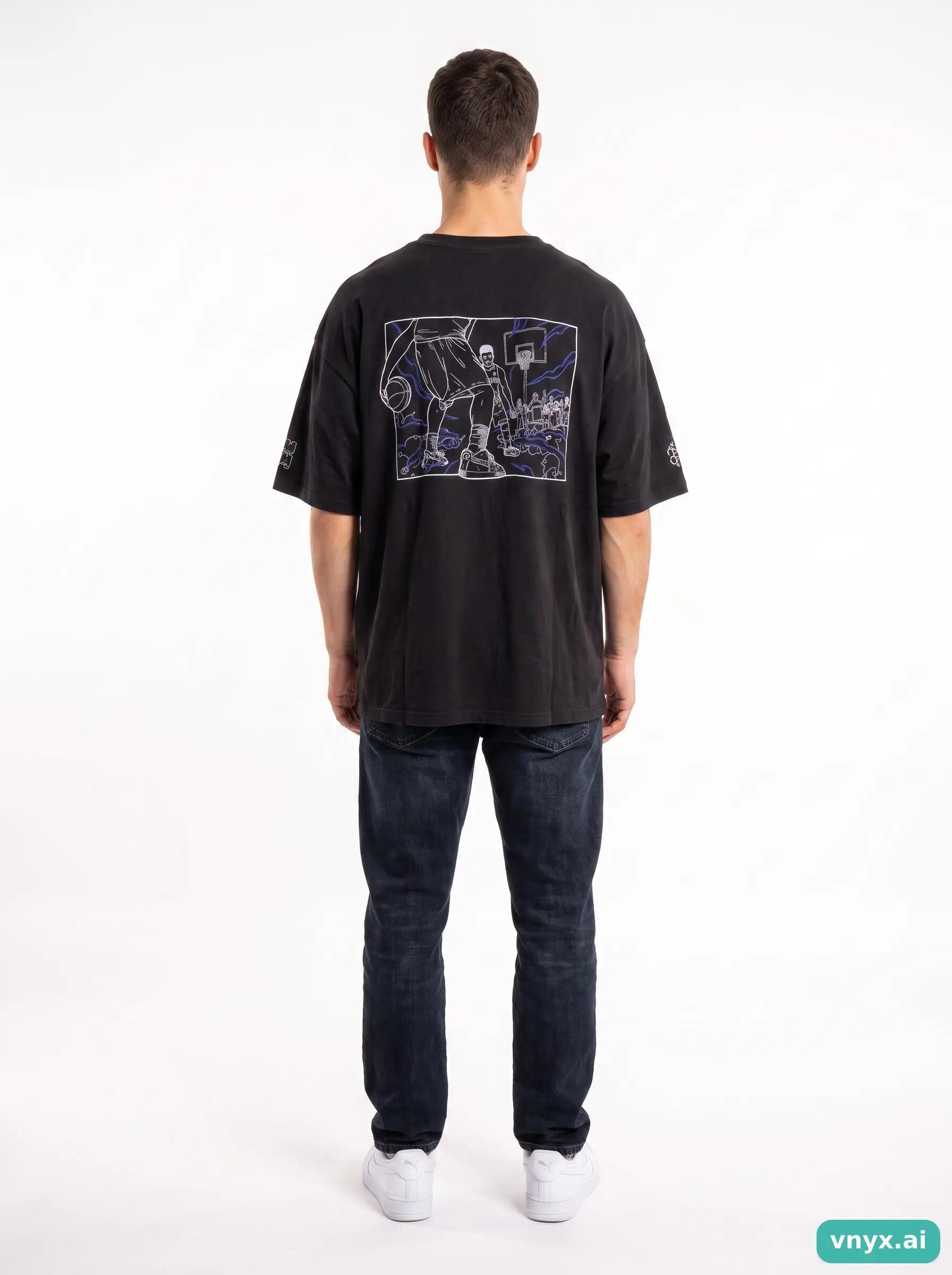 Second Life - Vintage Puma Jet Black T-Shirt Men L 4/6