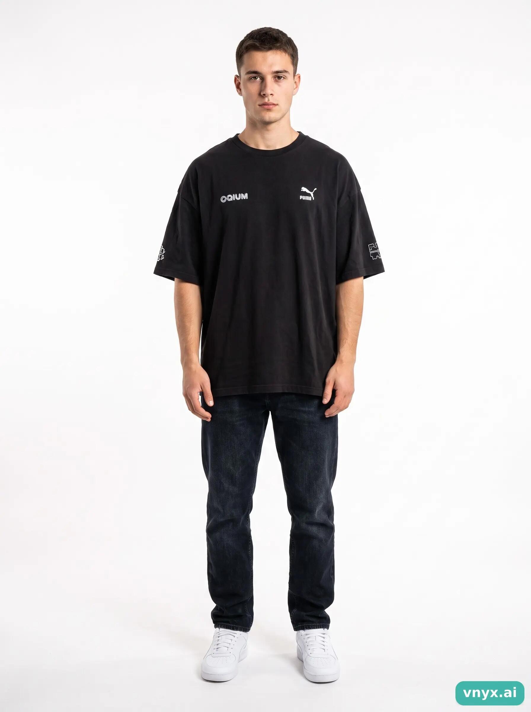 Second Life - Vintage Puma Jet Black T-Shirt Men L 3/6