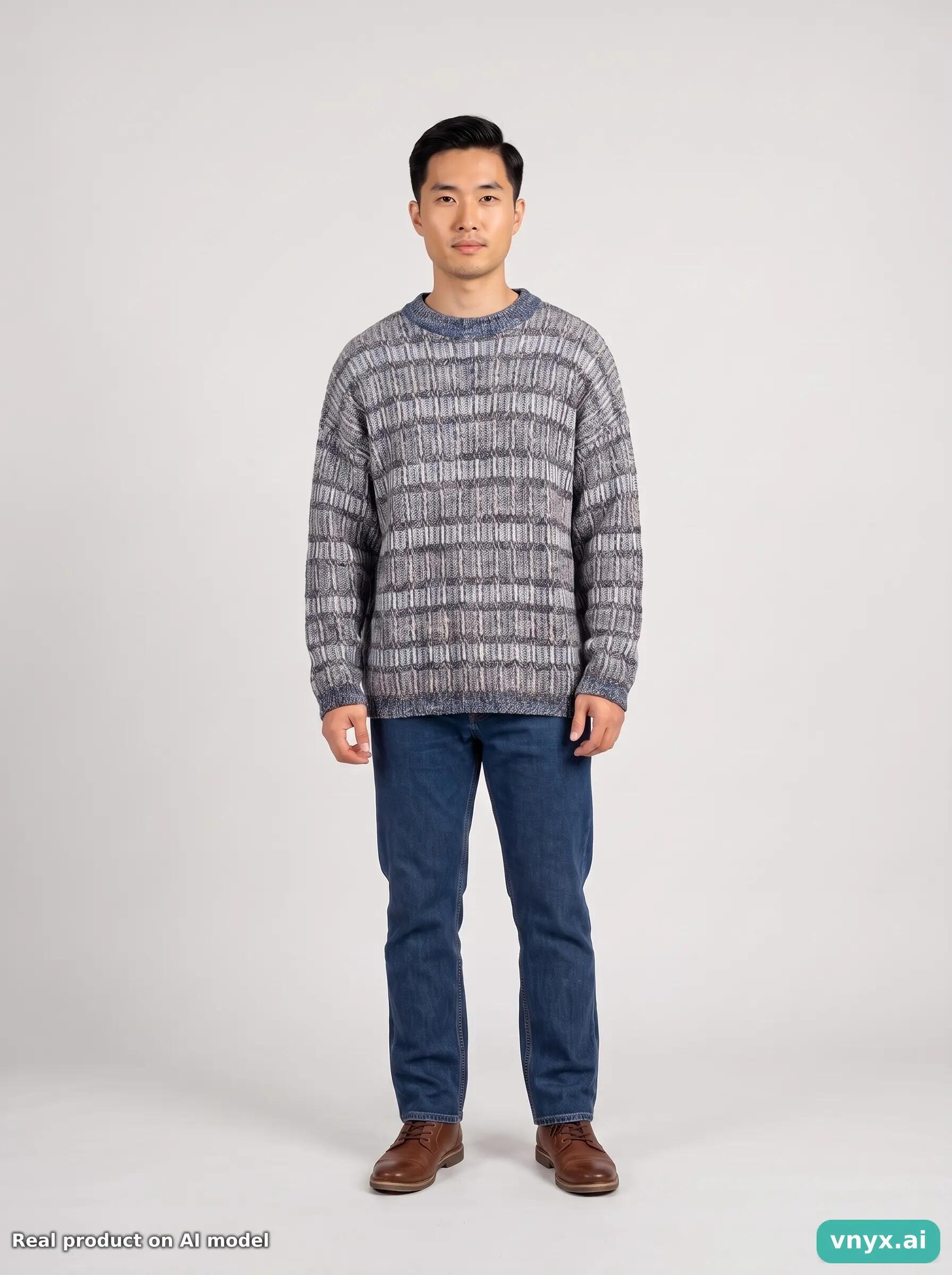 Second Life - Vintage JAEGER Grey Sweater Men M 5/6