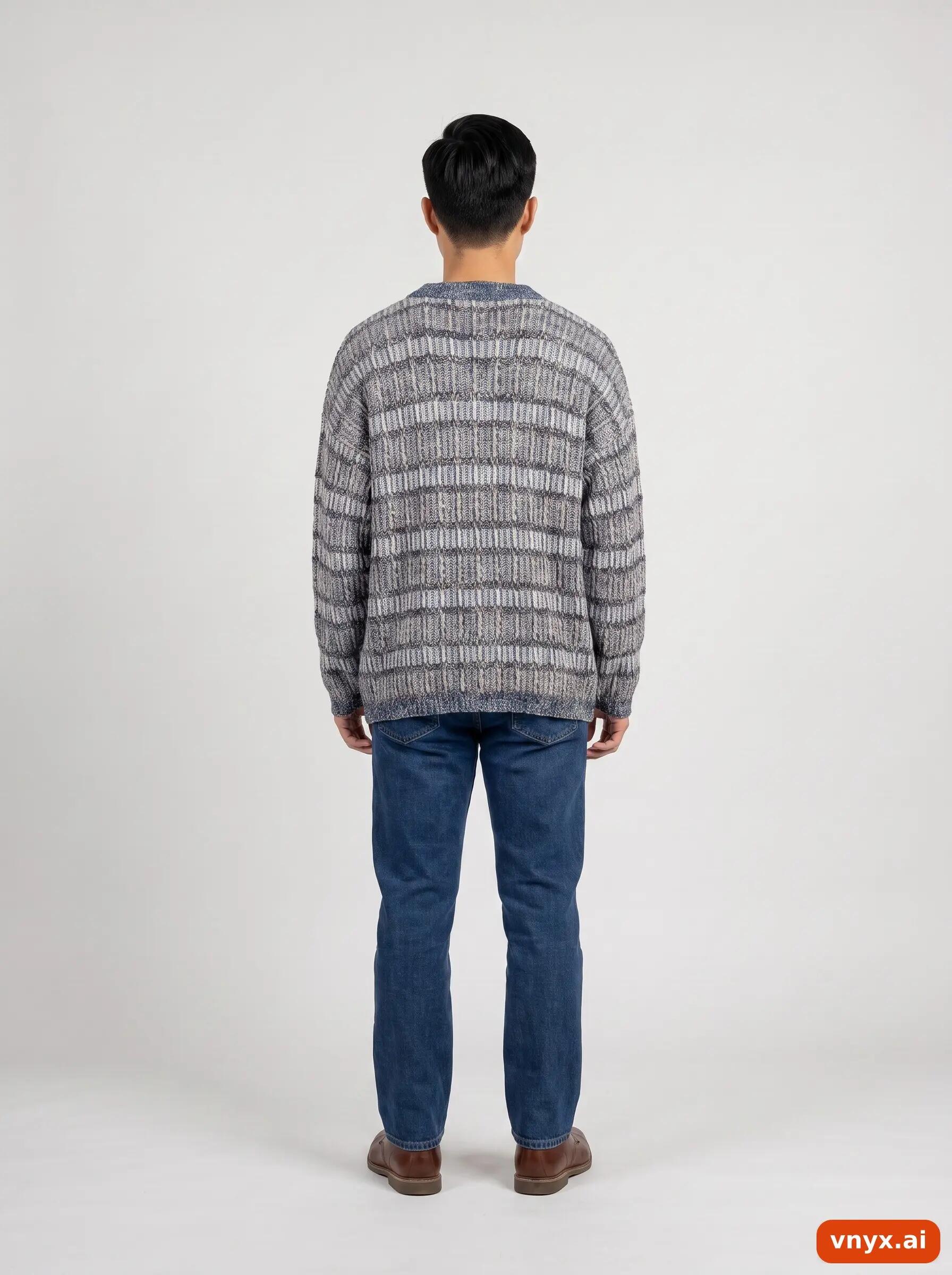 Second Life - Vintage JAEGER Grey Sweater Men M 4/6