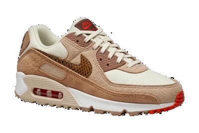 Dames - sport - sneakers - slangenleer - nike air max 90 amd - bruin