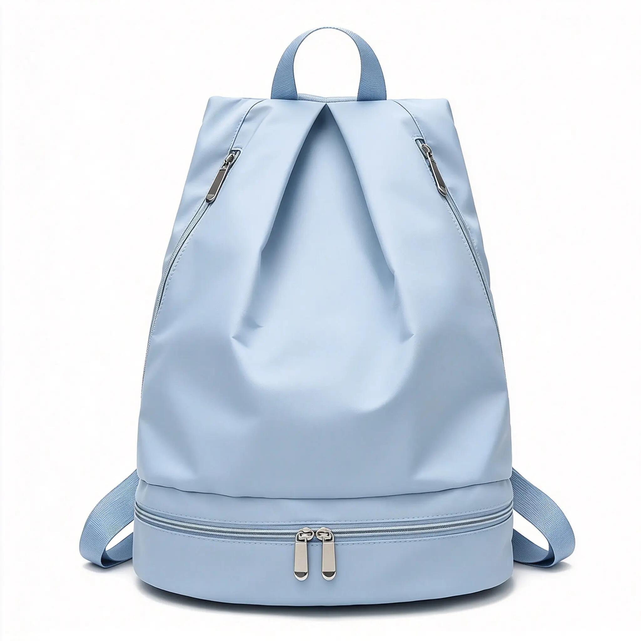 Sac fitness dry-wet léger oxford, chaussures séparées - Bleu 1/2