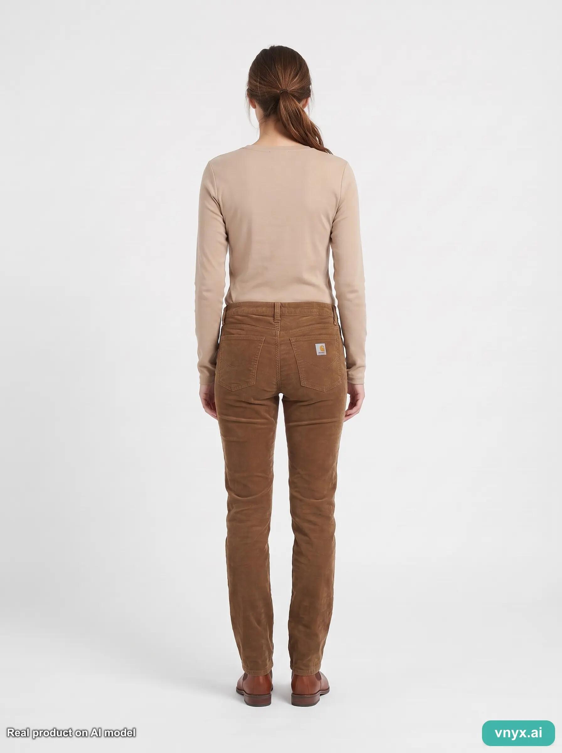 Second Life - Vintage Carhartt Brown Women's Corduroy Trousers W28 L34 4/6