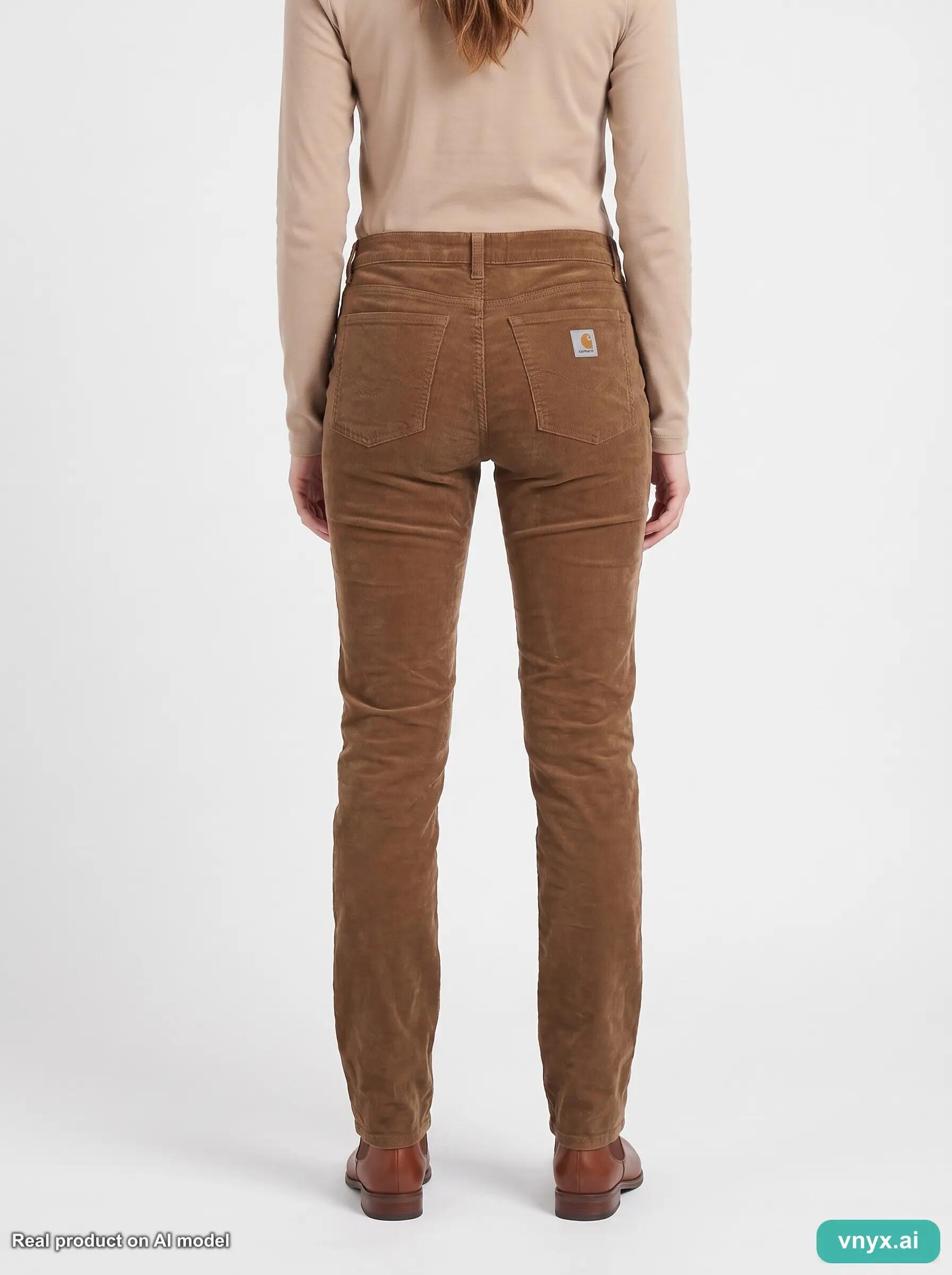 Second Life - Vintage Carhartt Brown Women's Corduroy Trousers W28 L34 2/6