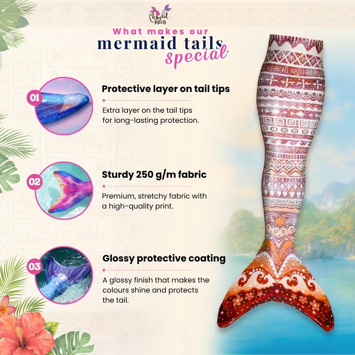 Ensemble queue de sirène Princesse Vaiana Monovin et maillot de bain bikini 3/9